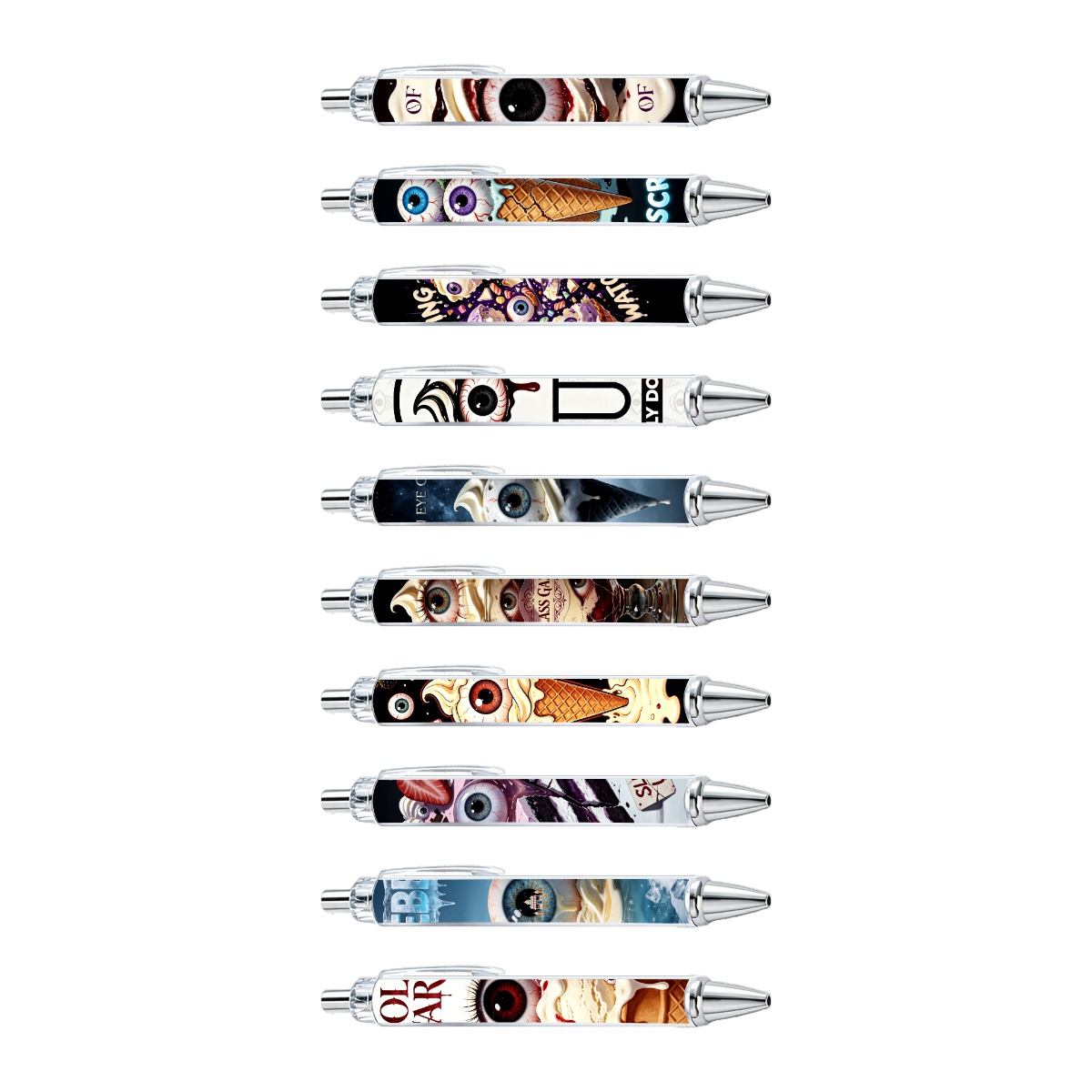 Creepy-Eyeball Ice Cream Gel Pens - 10-Pack