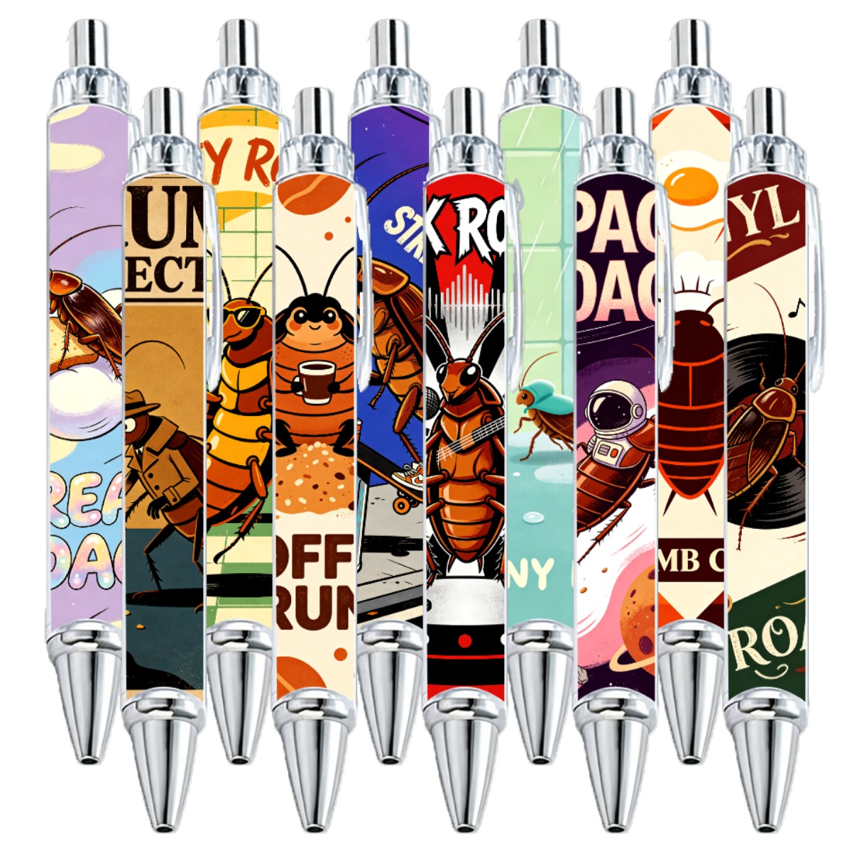 Cockroach Design Gel Pens - 10-Pack