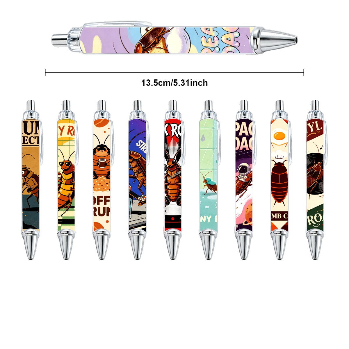 Cockroach Design Gel Pens - 10-Pack
