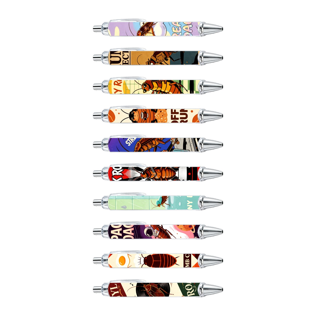 Cockroach Design Gel Pens - 10-Pack
