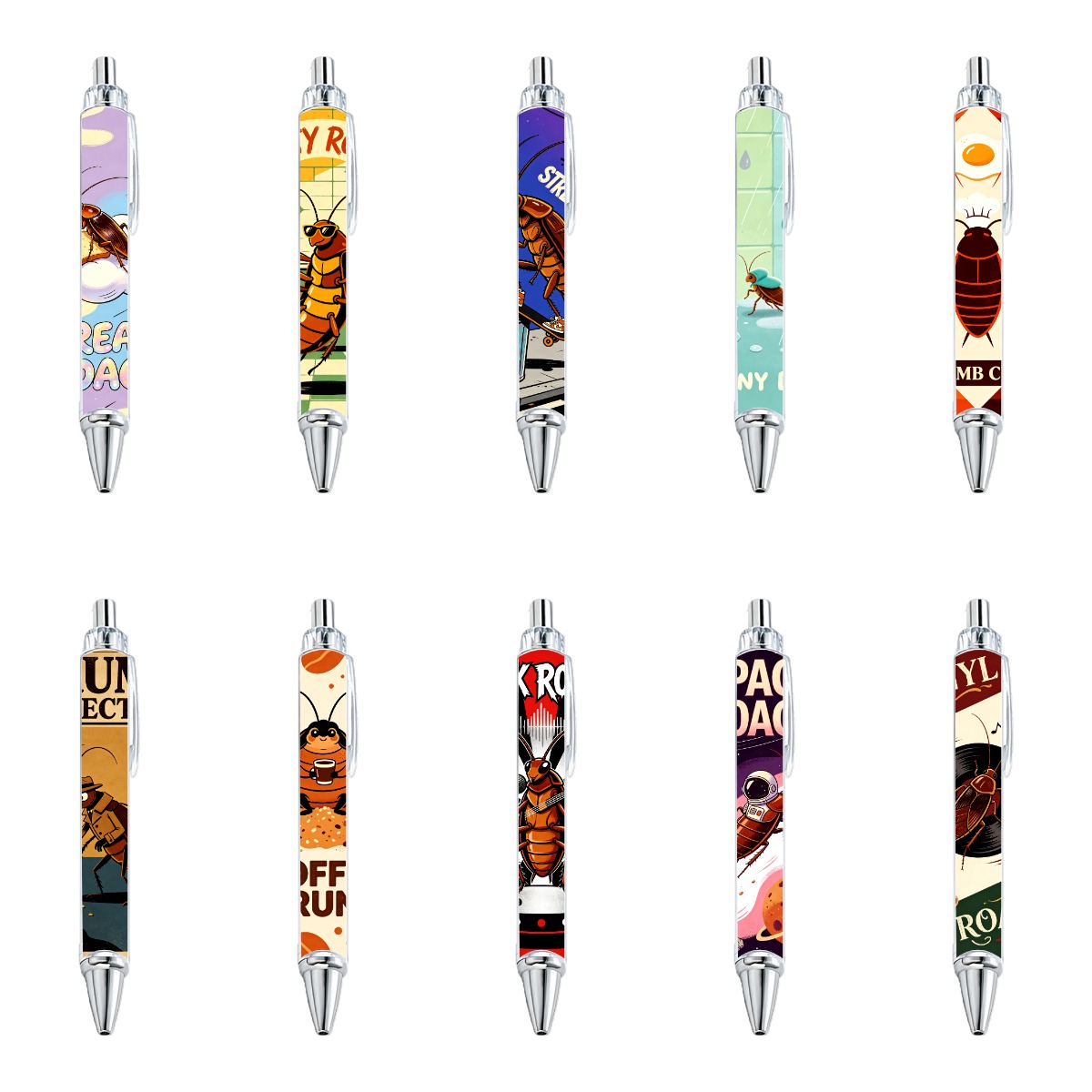 Cockroach Design Gel Pens - 10-Pack