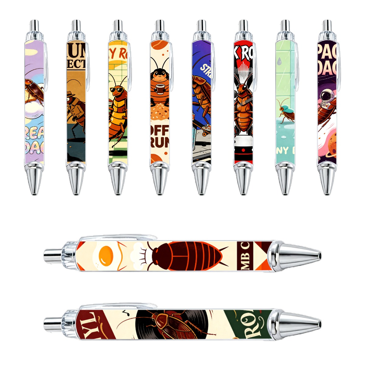 Cockroach Design Gel Pens - 10-Pack