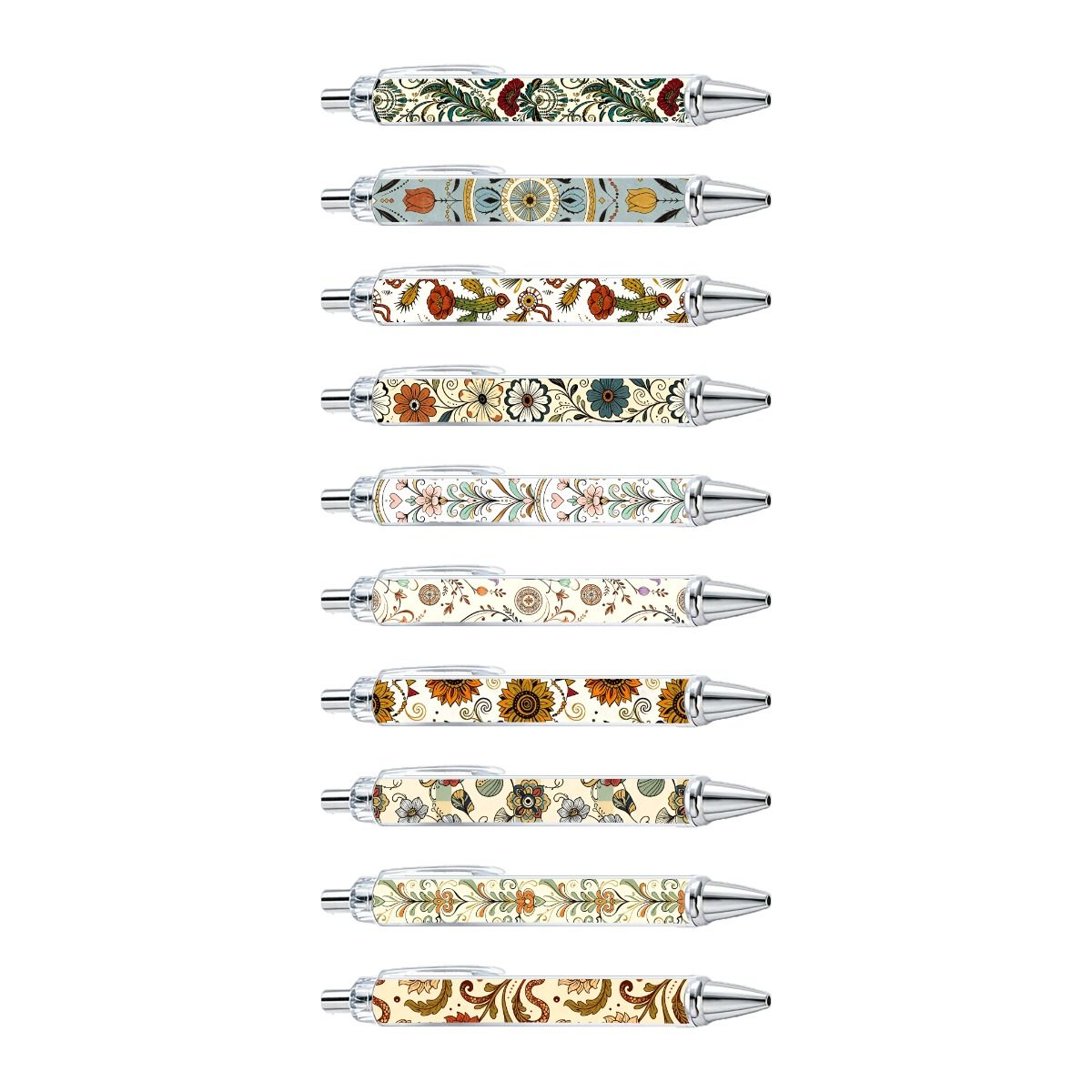 Floral Art Gel Pens - 10-Pack