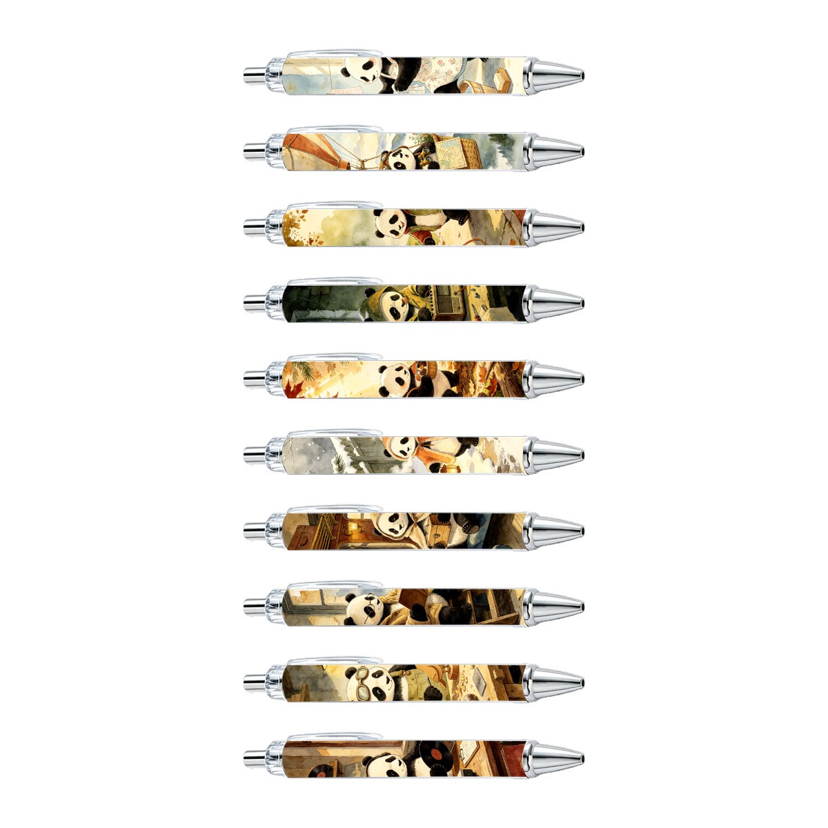 Watercolor Panda Gel Pens - 10-Pack