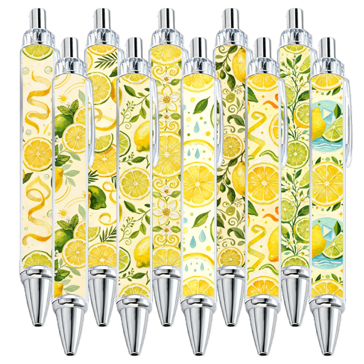 Citrus Zest Black Ink Pens - 10-Pack
