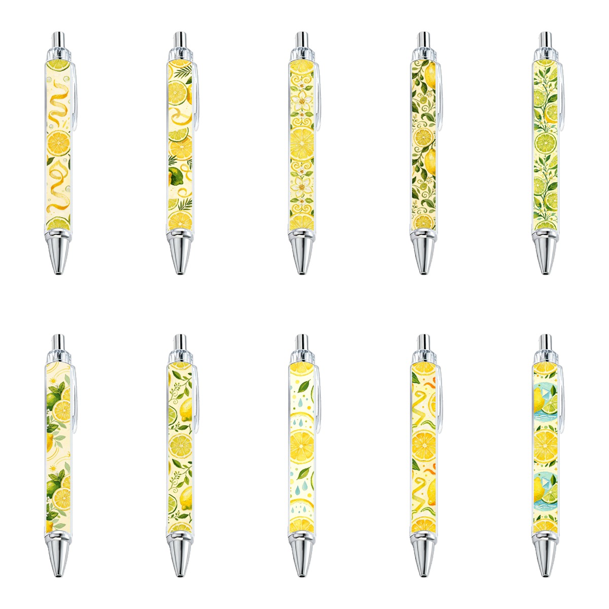 Citrus Zest Black Ink Pens - 10-Pack