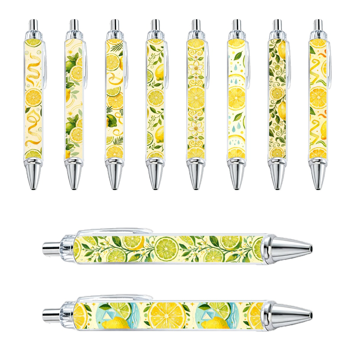 Citrus Zest Black Ink Pens - 10-Pack