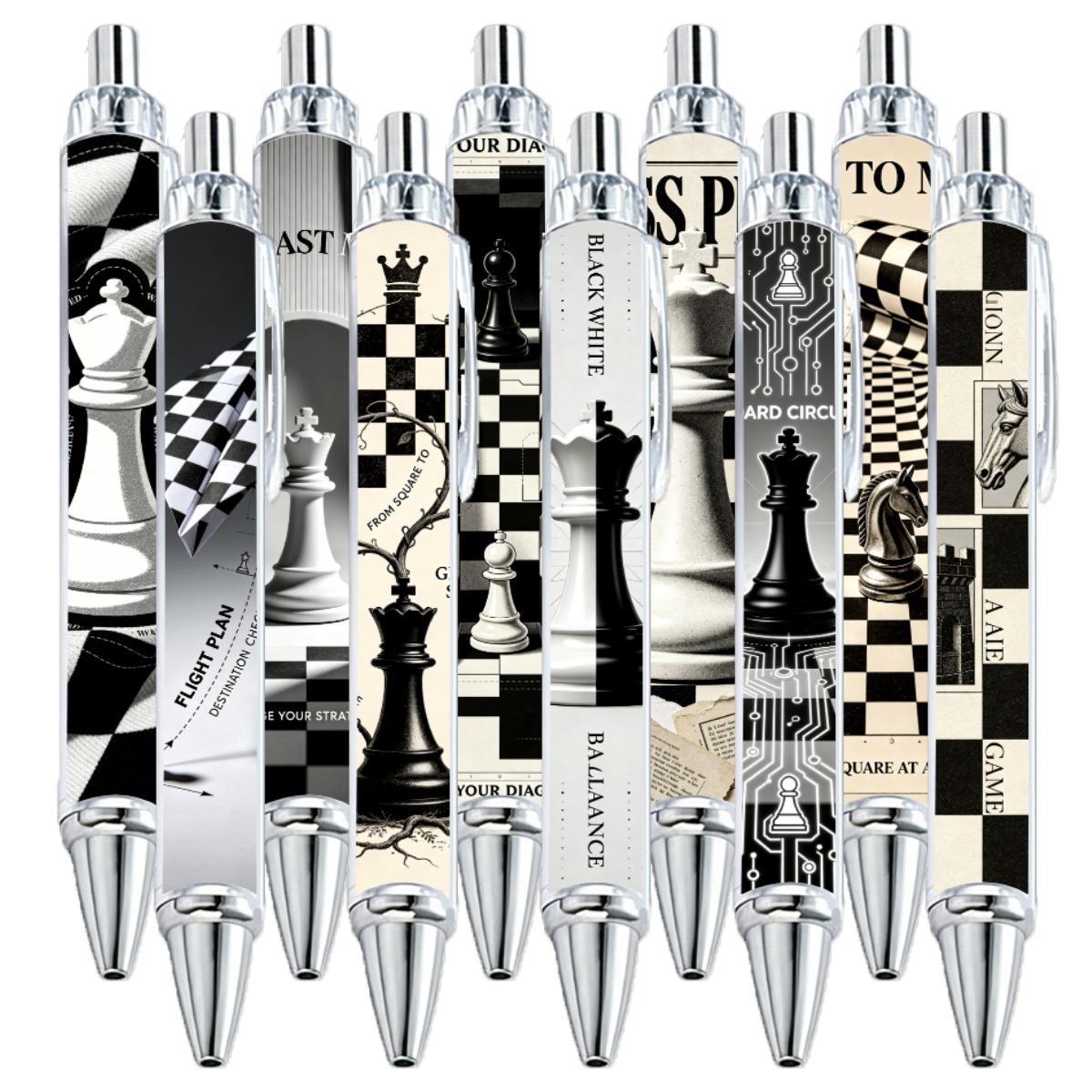 Chess Theme Gel Pens - 10-Pack
