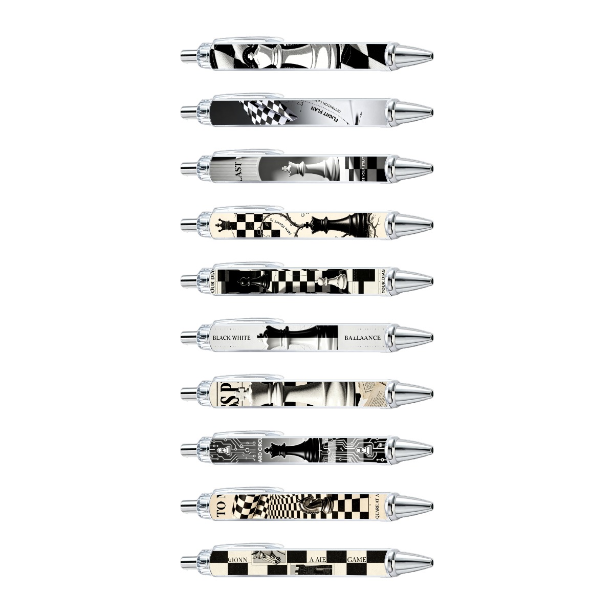 Chess Theme Gel Pens - 10-Pack
