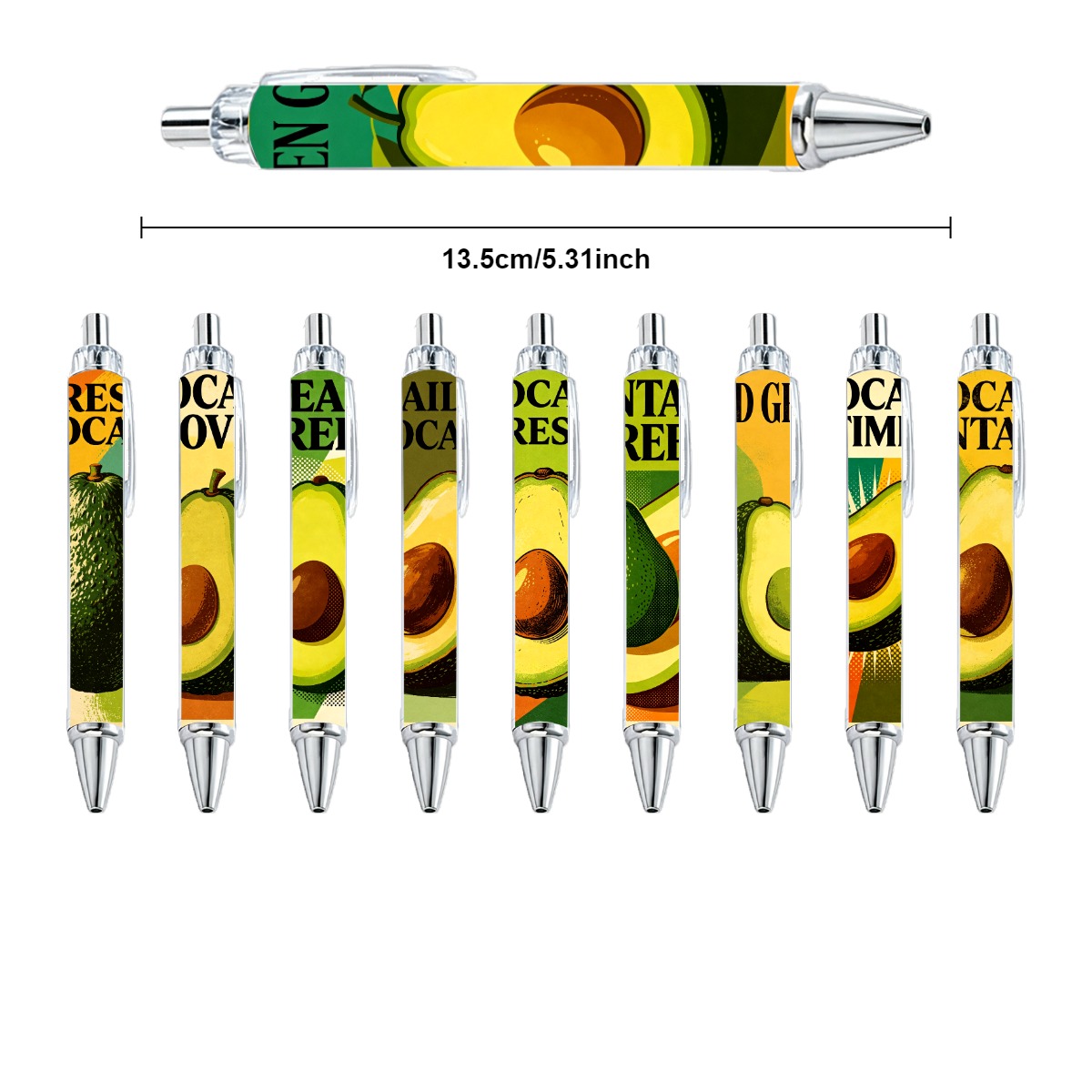 Avocado Design Gel Pens - 10-Pack