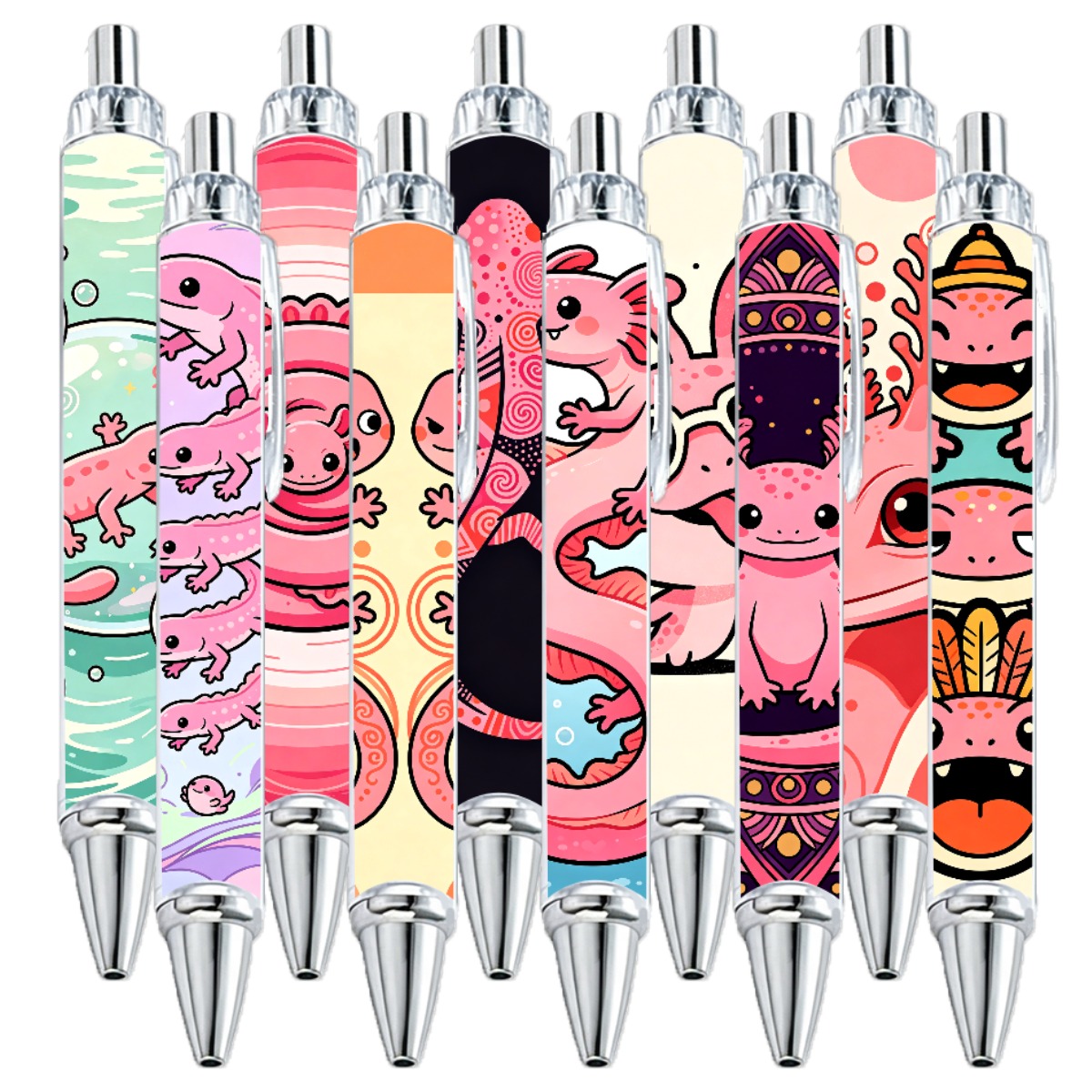 Multi-Color Axolotl Illustration Pens - 10-Pack