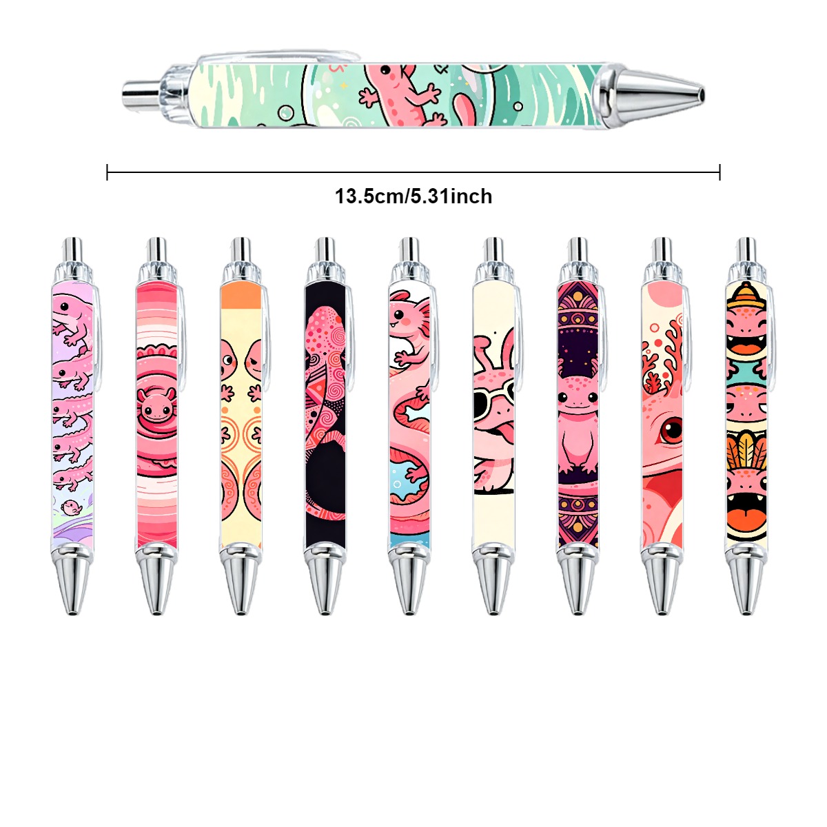 Multi-Color Axolotl Illustration Pens - 10-Pack