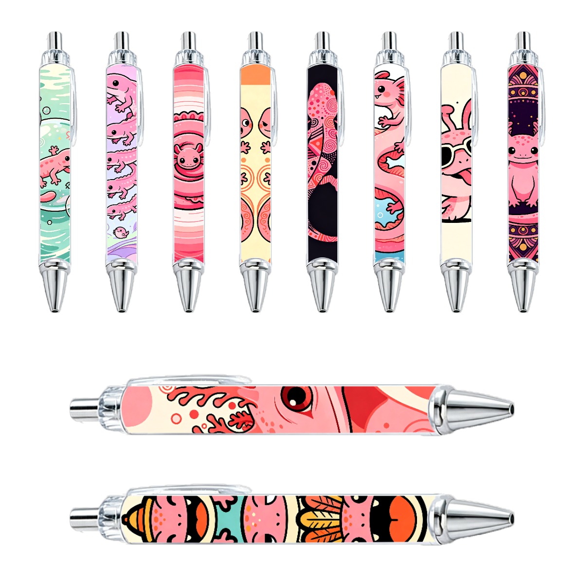 Multi-Color Axolotl Illustration Pens - 10-Pack