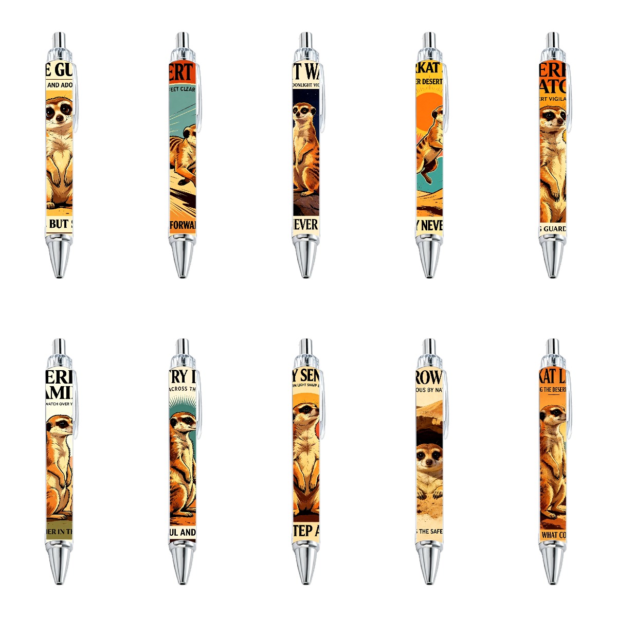 Meerkat Art Ballpoint Pens - 10-Pack