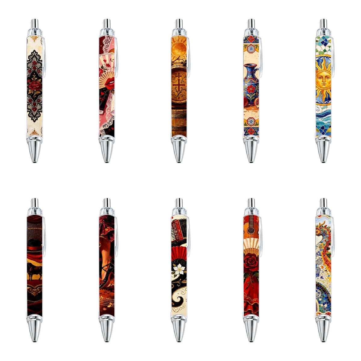Iberian Artistry Ballpoint Pens - 10-Pack