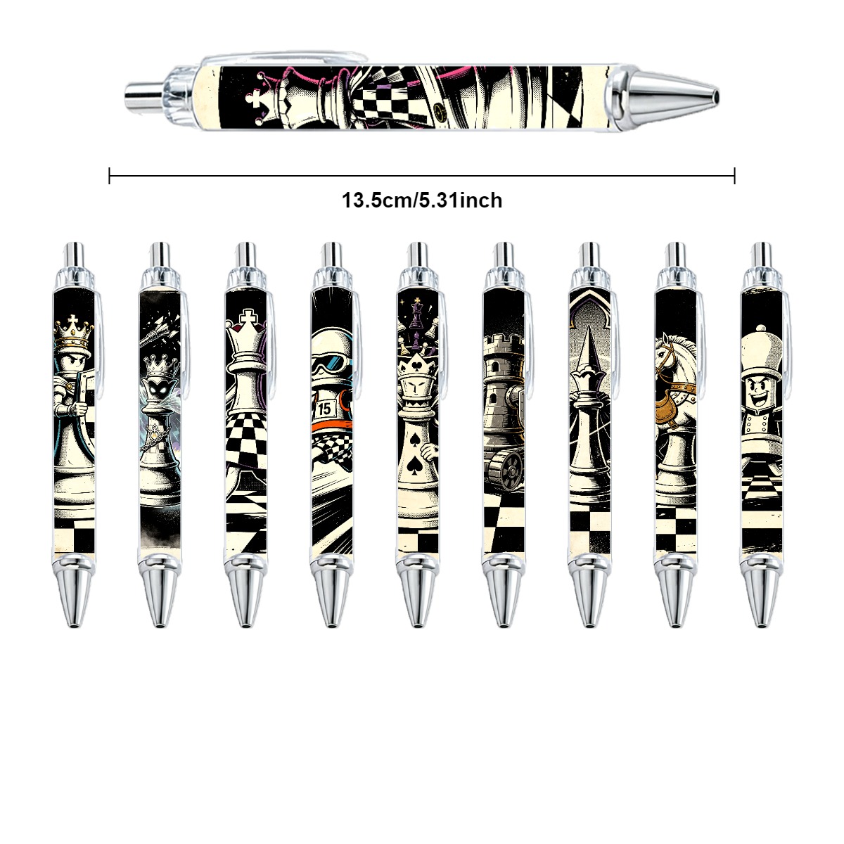 Chess Piece Design Pens - 10-Pack