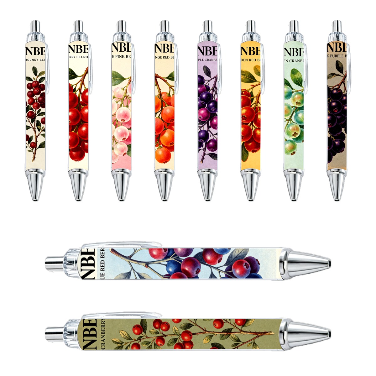 Berry Botanical Art Gel Pens - 10-Pack