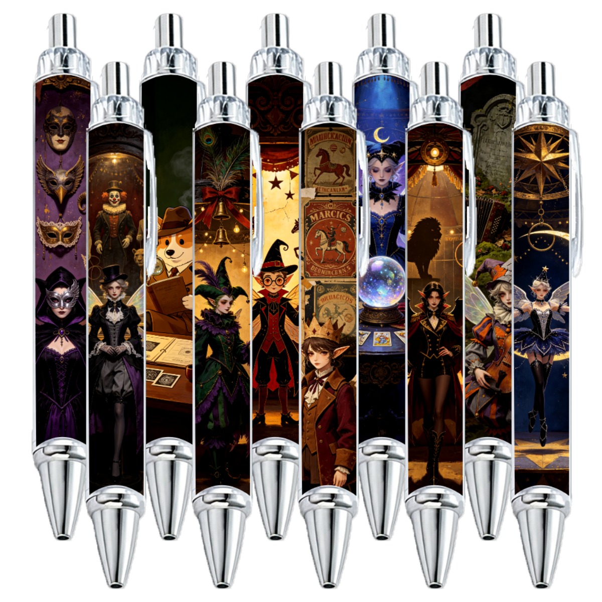 Mystical Tarot And Magic Theme Gel Pens - 10-Pack