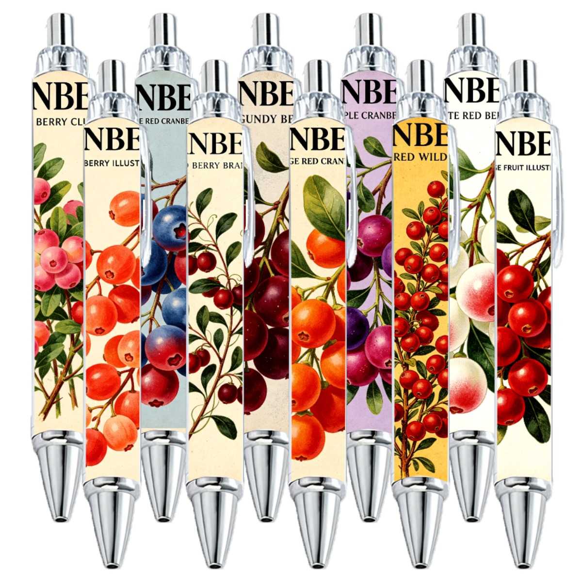 أقلام جل فنية بتصميم التوت النباتي