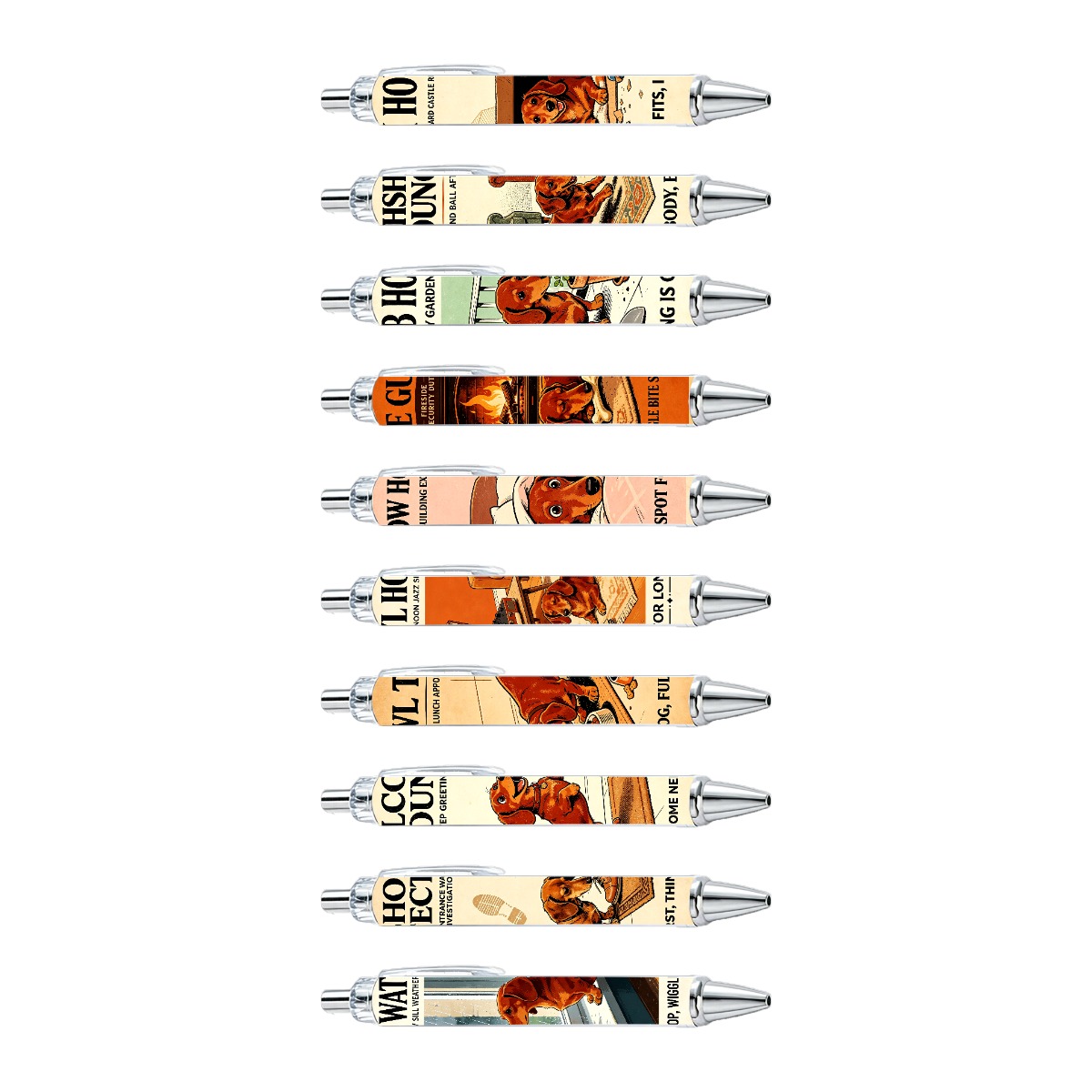 Dachshund Dog Theme Retractable Pens - 10-Pack