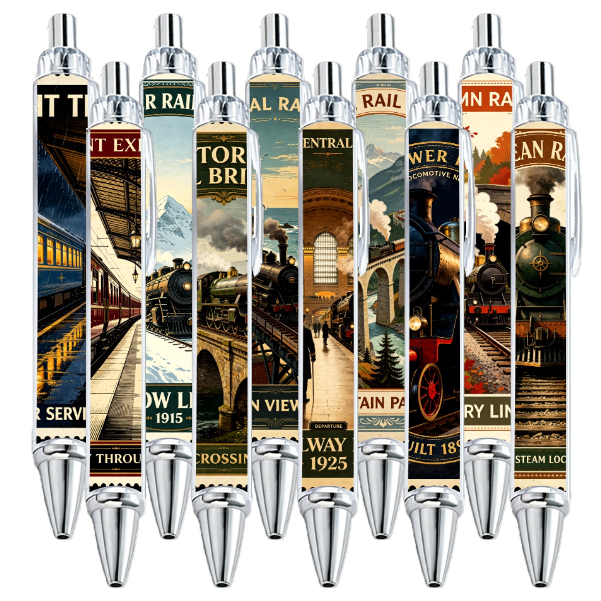 Train Art Gel Pens - 10-Pack