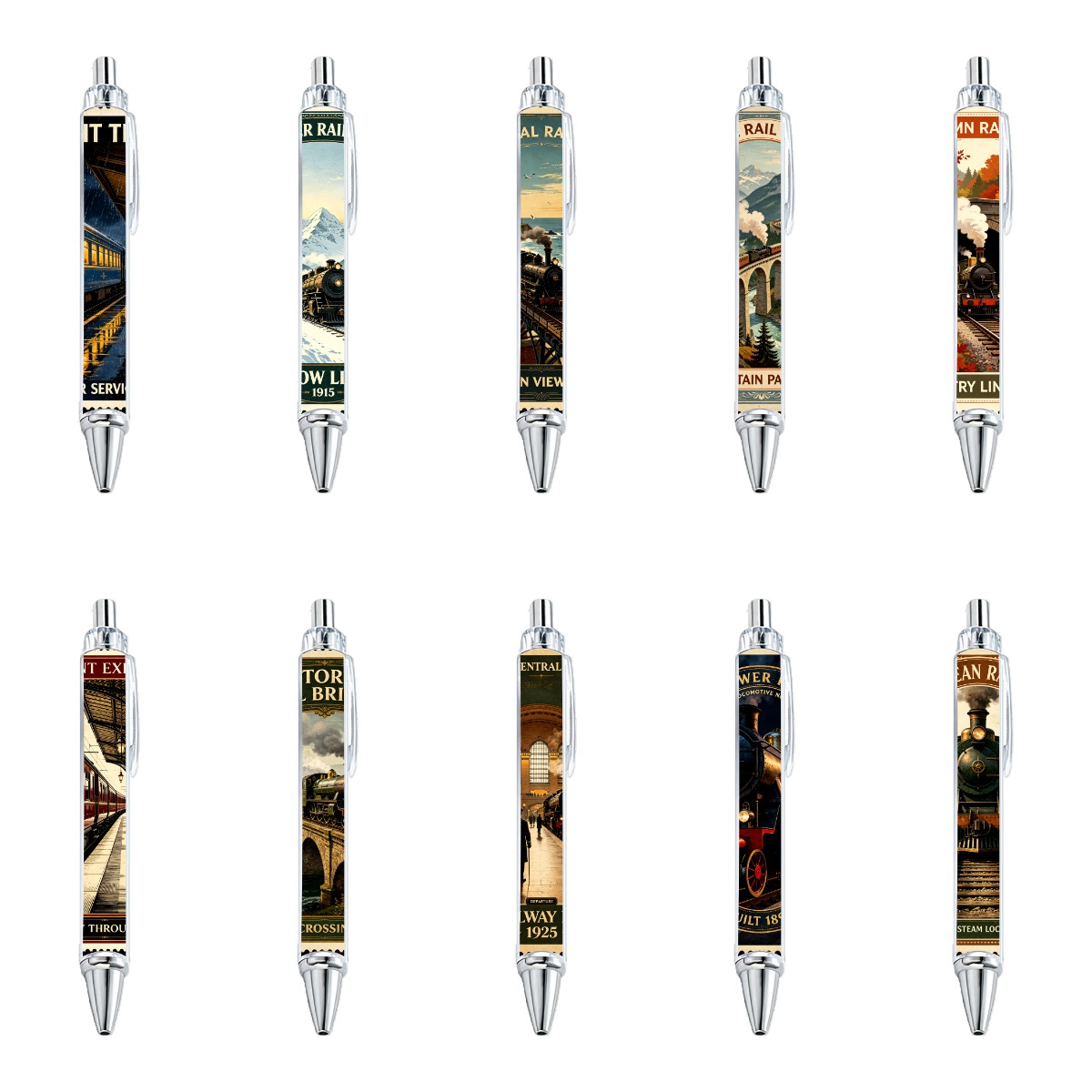Train Art Gel Pens - 10-Pack