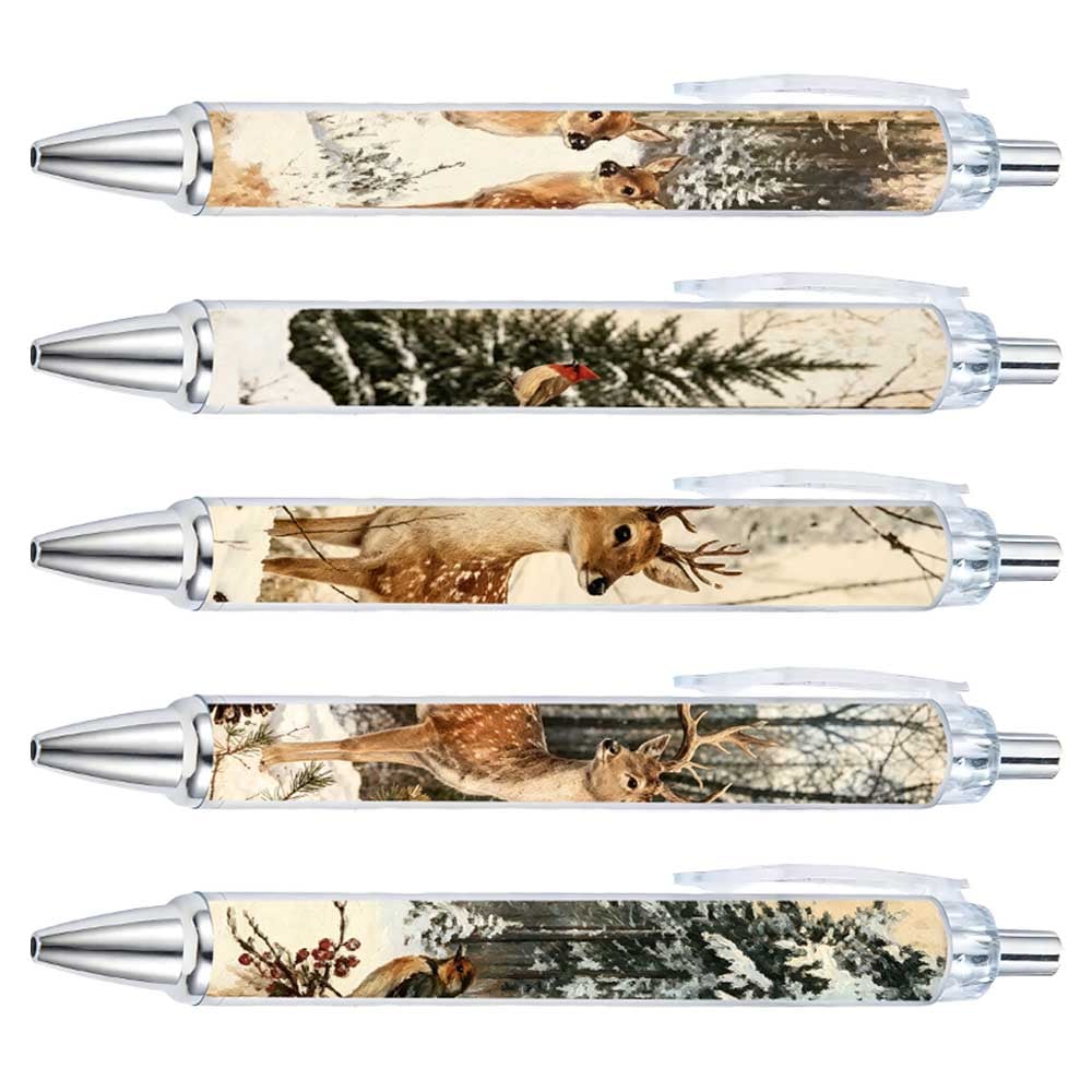 Winter Woodland Deer And Bird Gel Pens - 10-Pack
