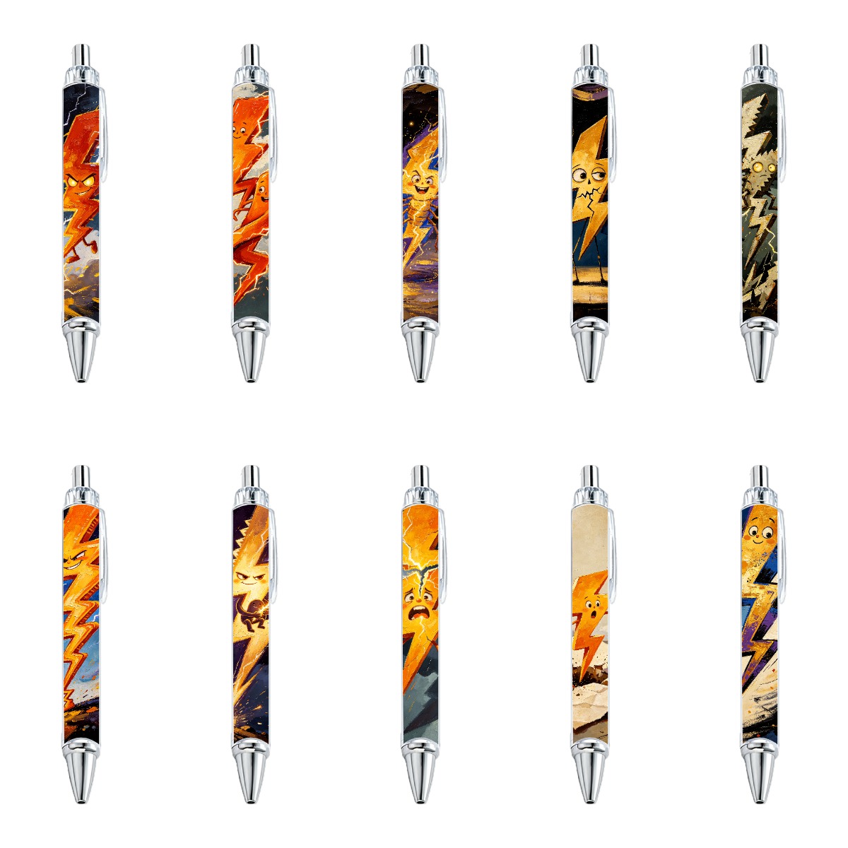 Electric Bolt Character Pens - 10-Pack