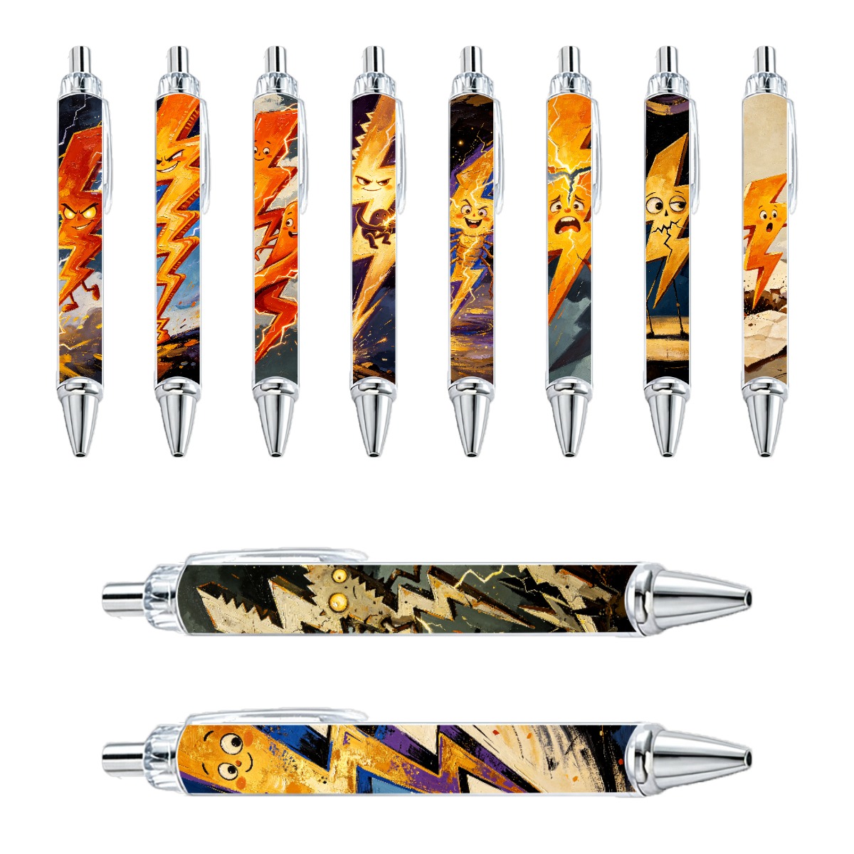 Electric Bolt Character Pens - 10-Pack