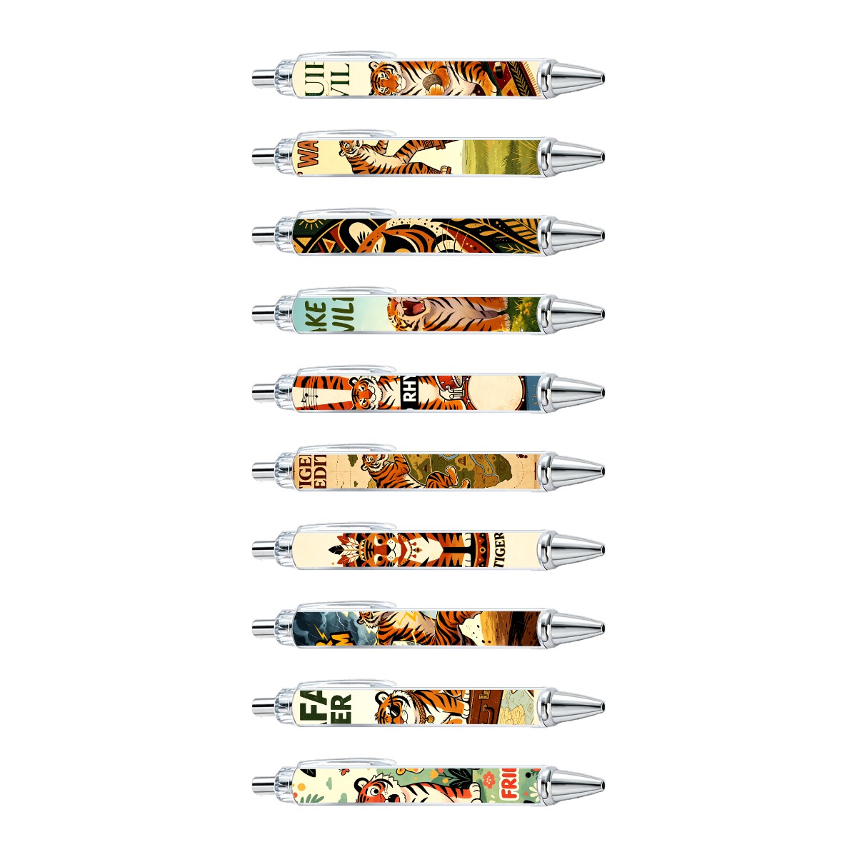 Tiger Art Gel Pens - 10-Pack
