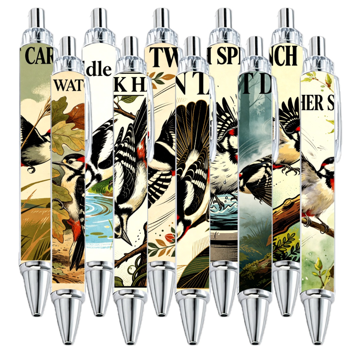 Woodpecker Nature Art Gel Pen - 10-Pack