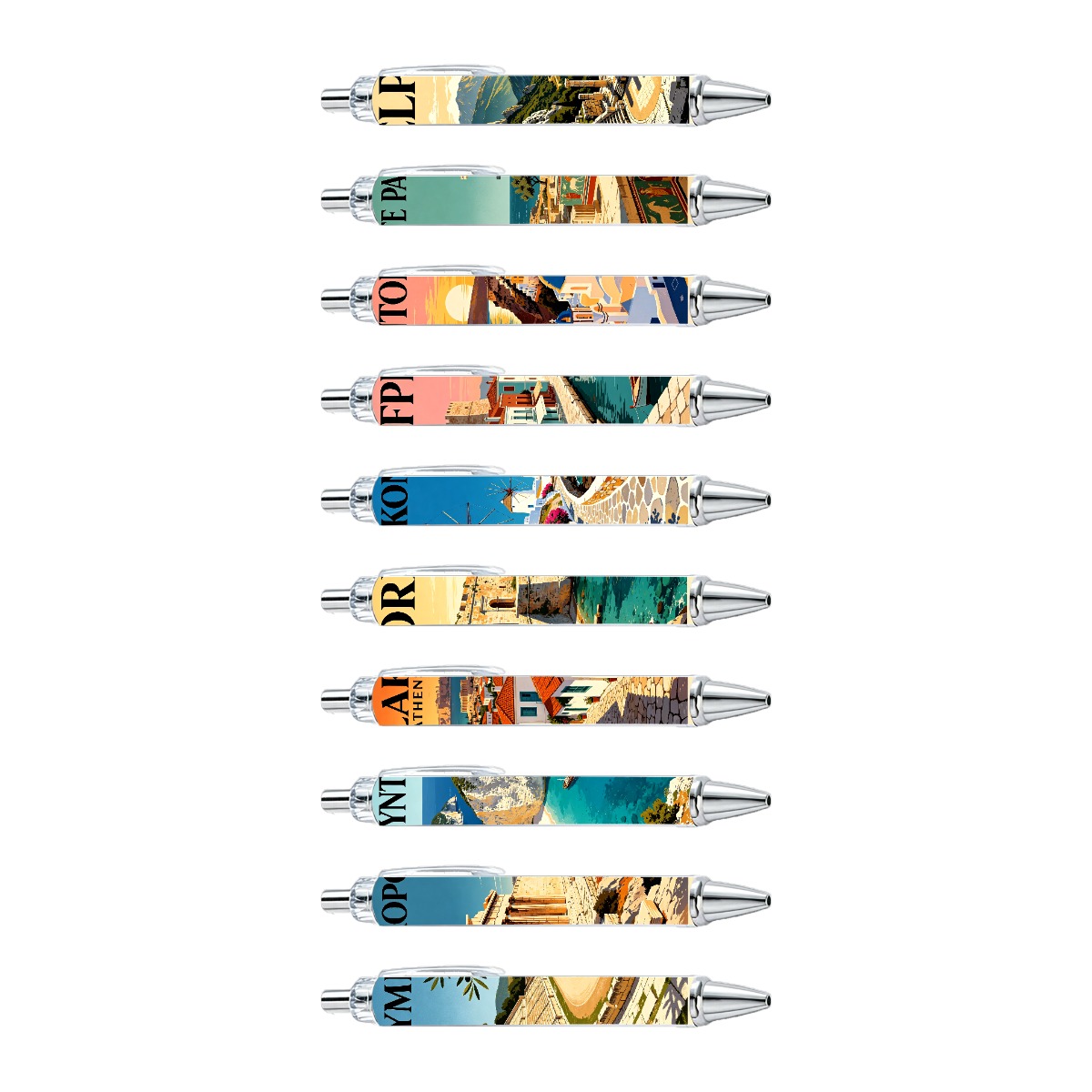 Greek Travel Art Ballpoint Pens - 10-Pack