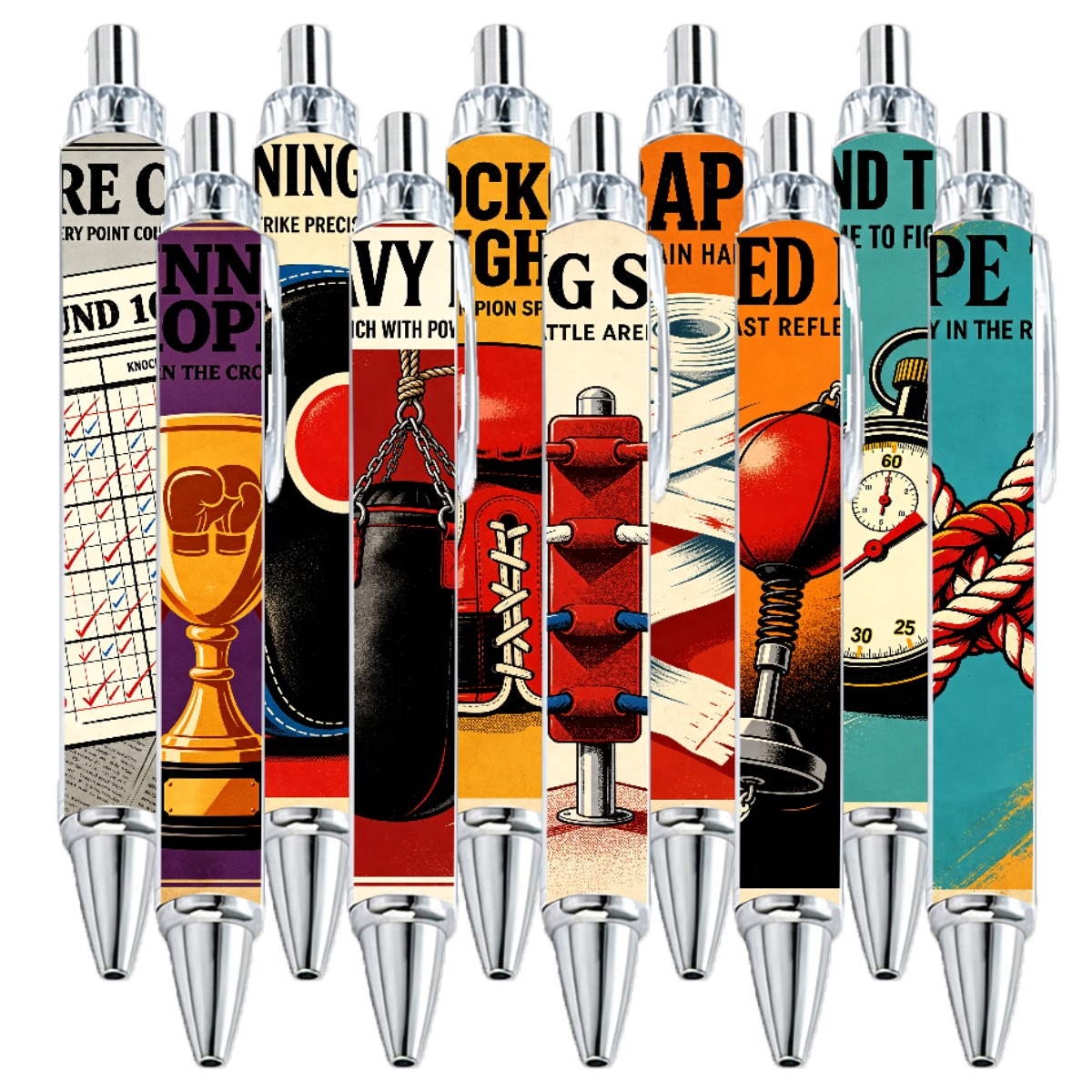 Boxing Enthusiast Retractable Pens - 10-Pack