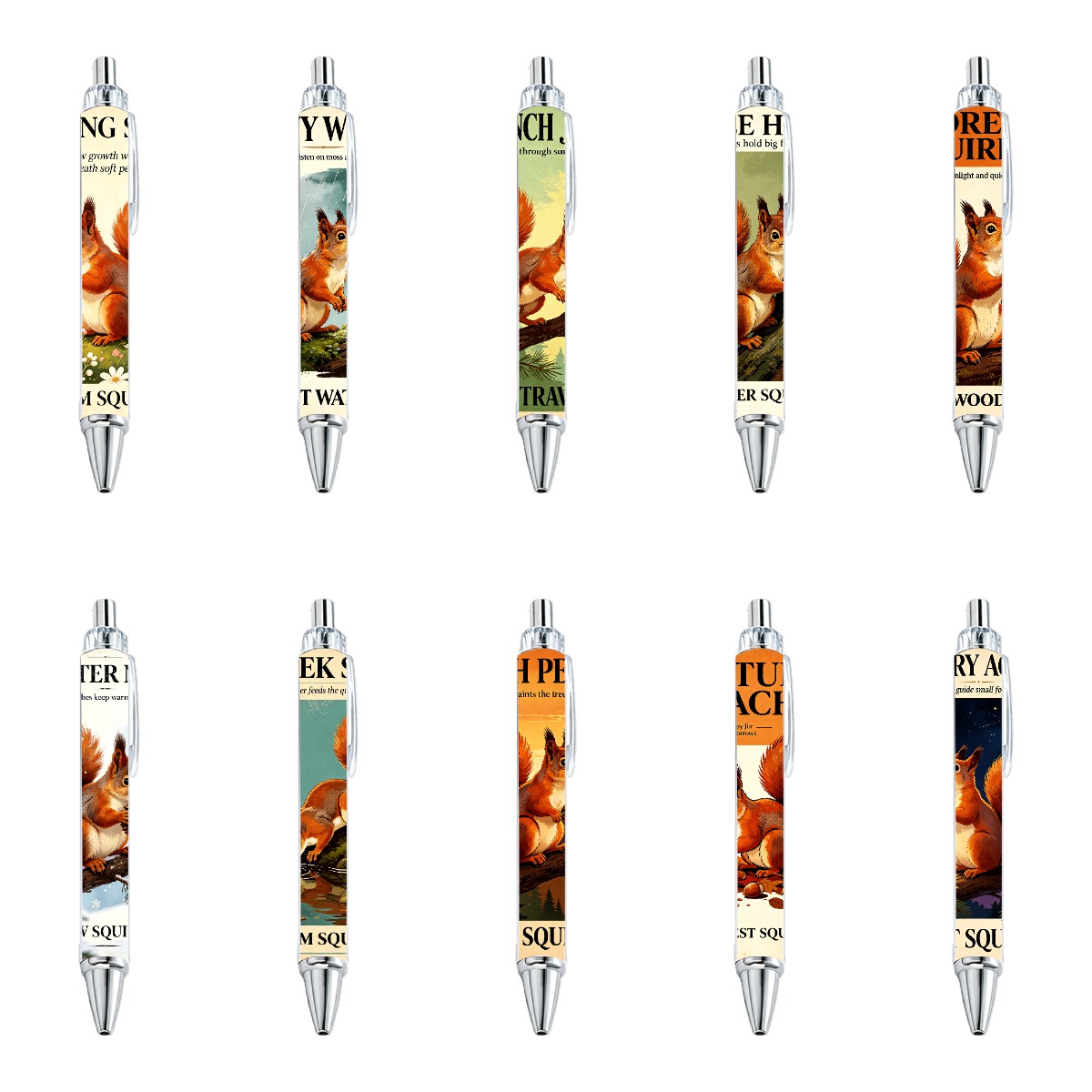 Woodland Squirrel Click Pens - 10-Pack