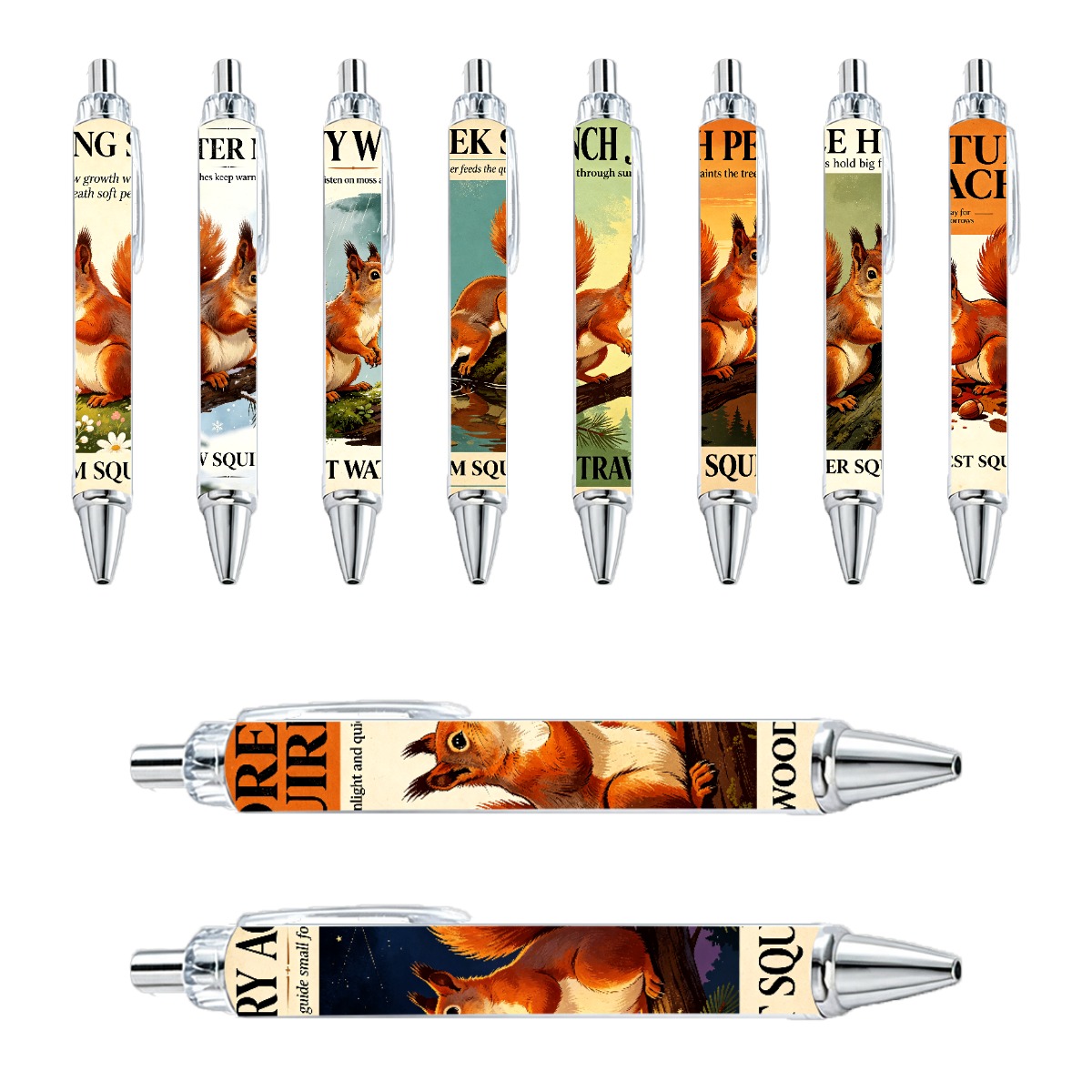 Woodland Squirrel Click Pens - 10-Pack