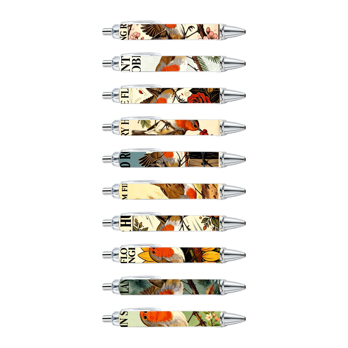 Robin Bird Gel Pens - 10-Pack