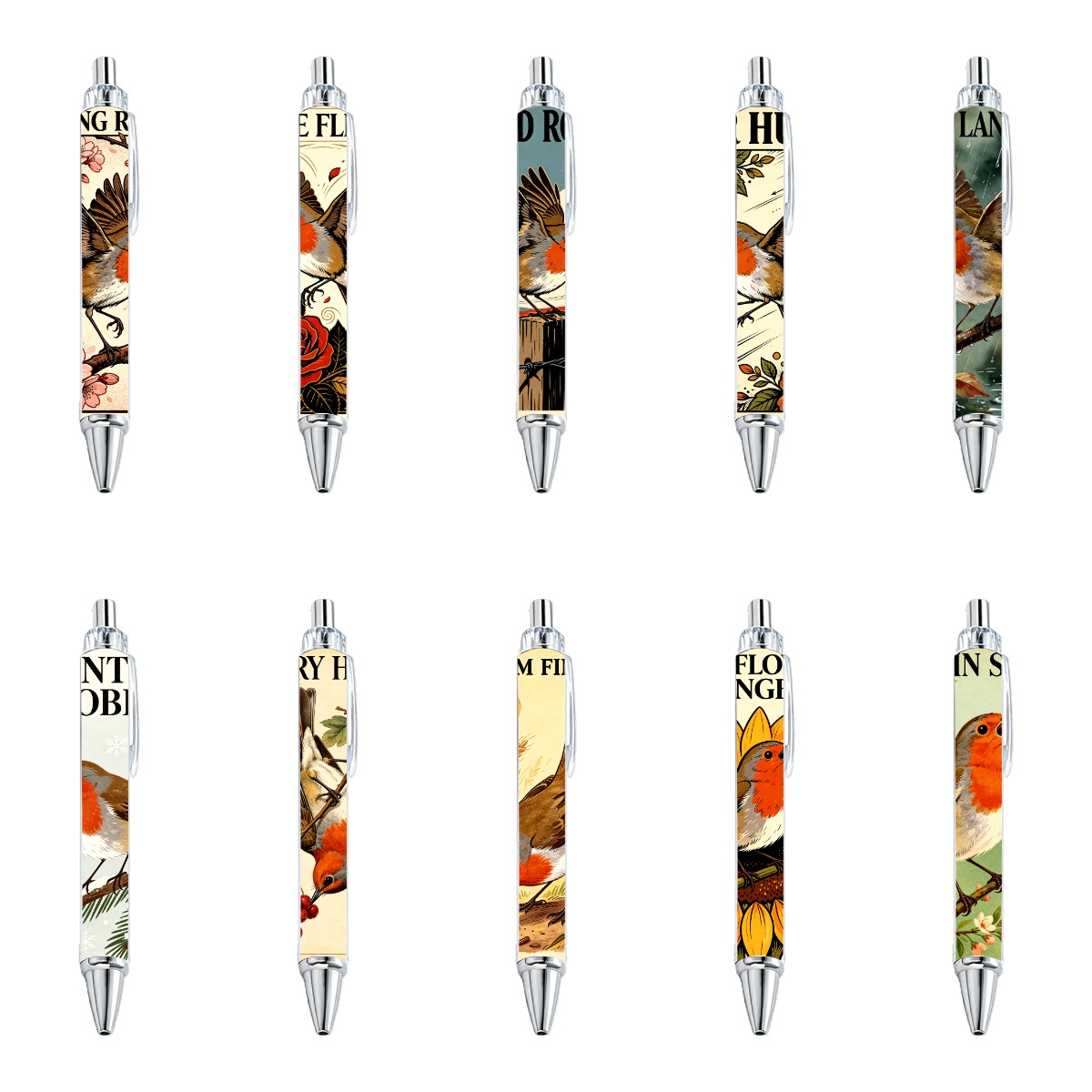 Robin Bird Gel Pens - 10-Pack