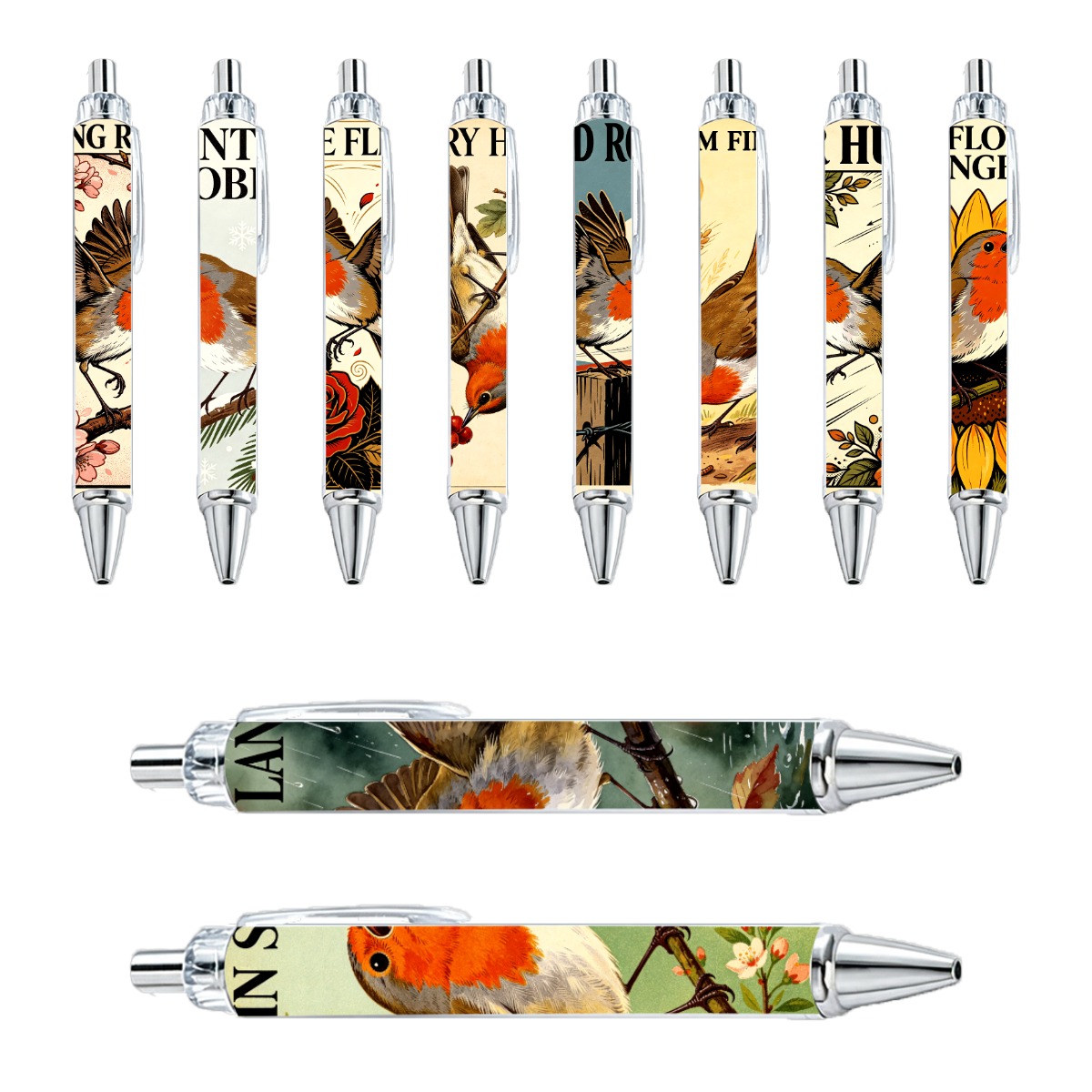 Robin Bird Gel Pens - 10-Pack