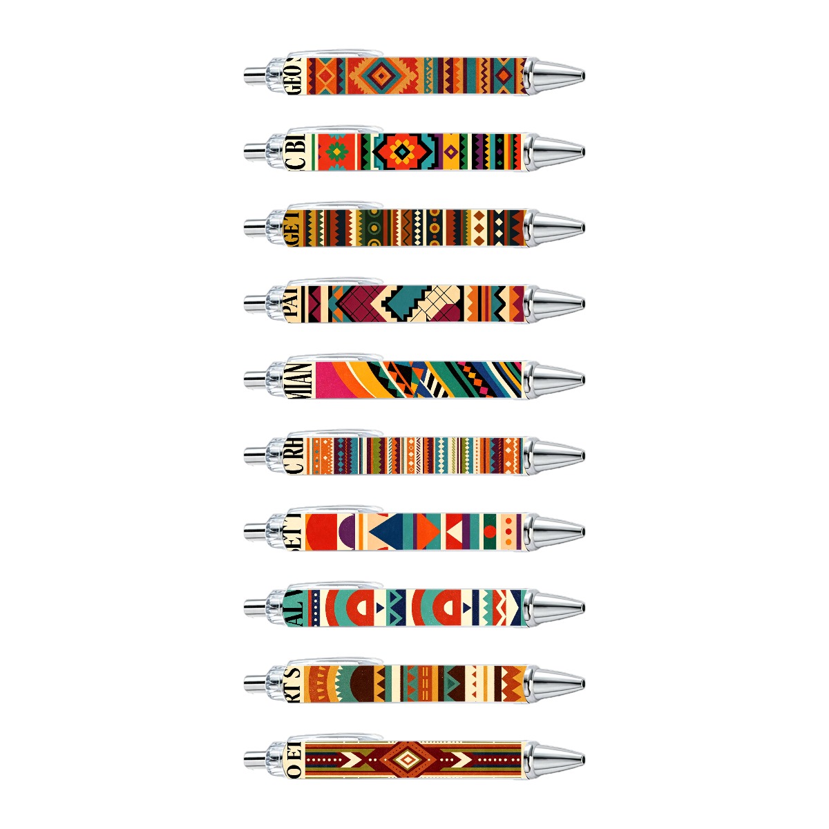 Boho Retractable Ballpoint Pens - 10-Pack