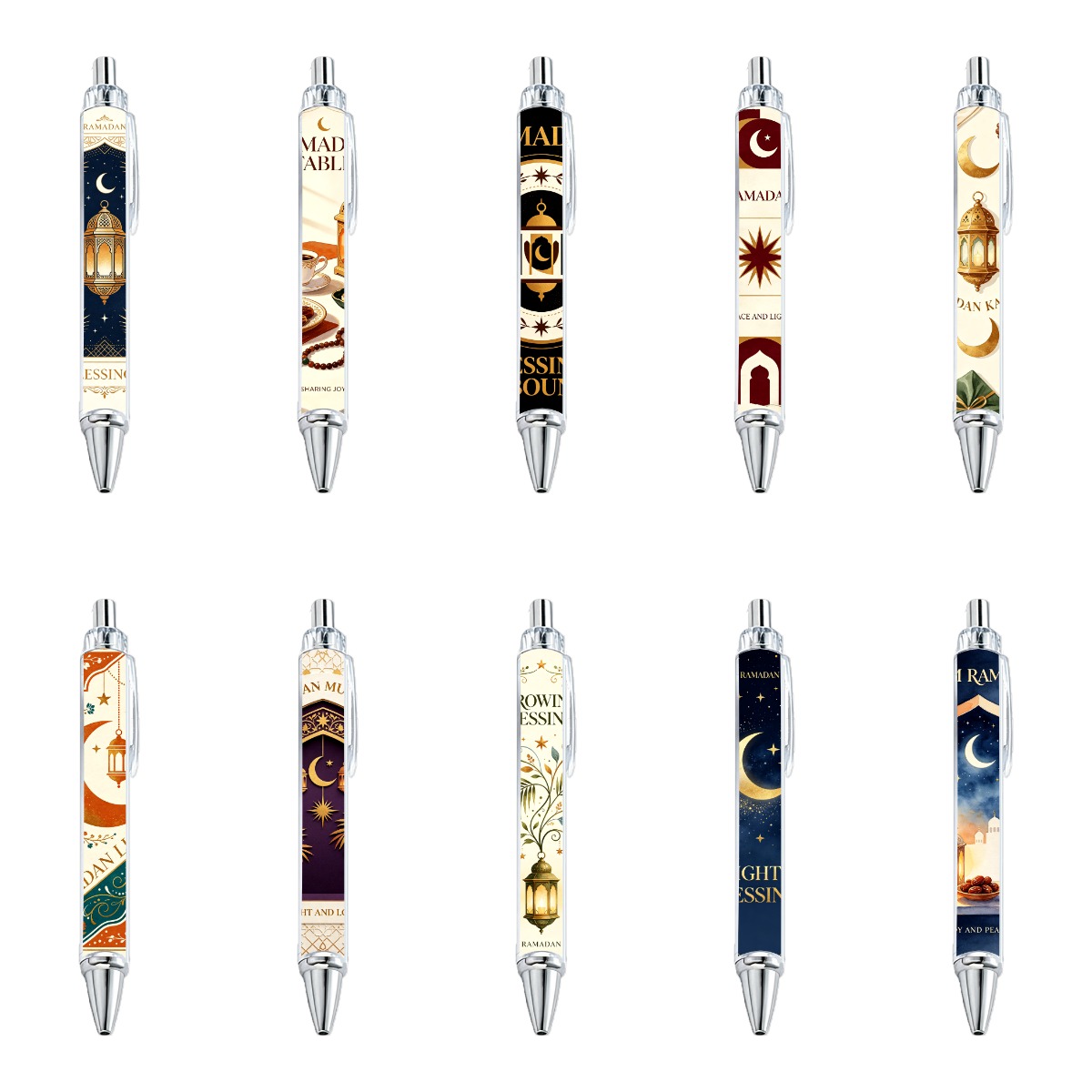 Ramadan Mubarak Gel Pens - 10-Pack