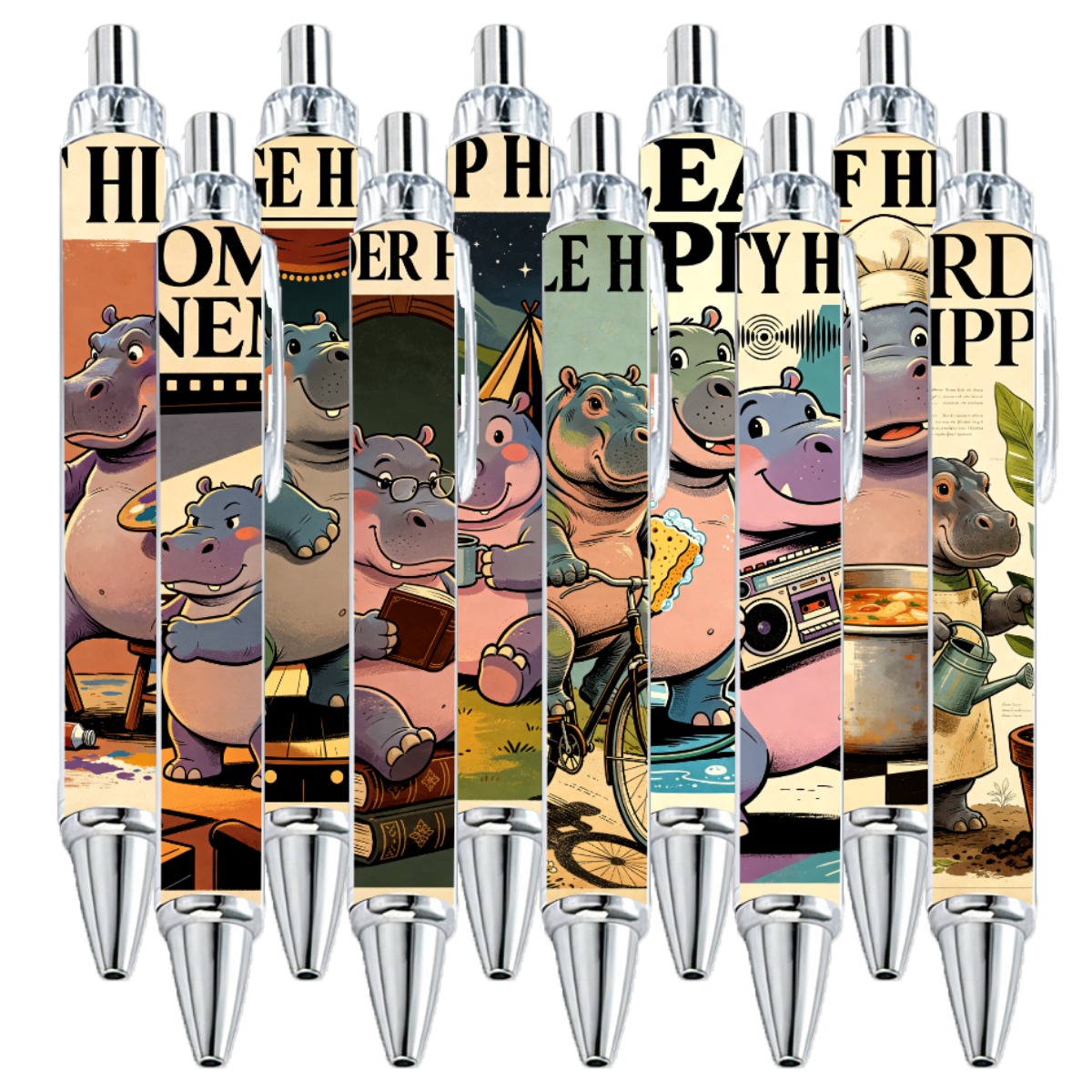 Hippo Art Pens - 10-Pack
