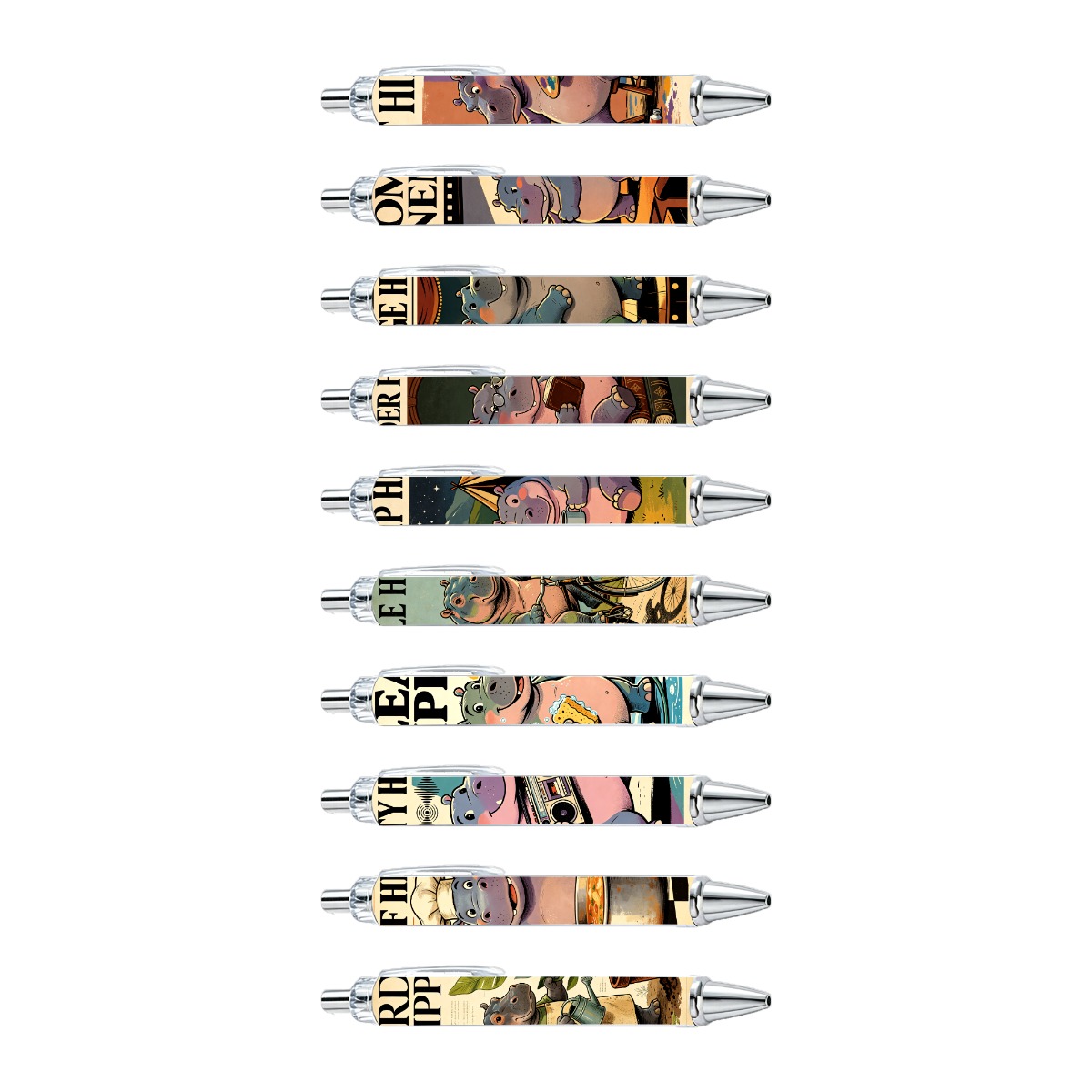 Hippo Art Pens - 10-Pack