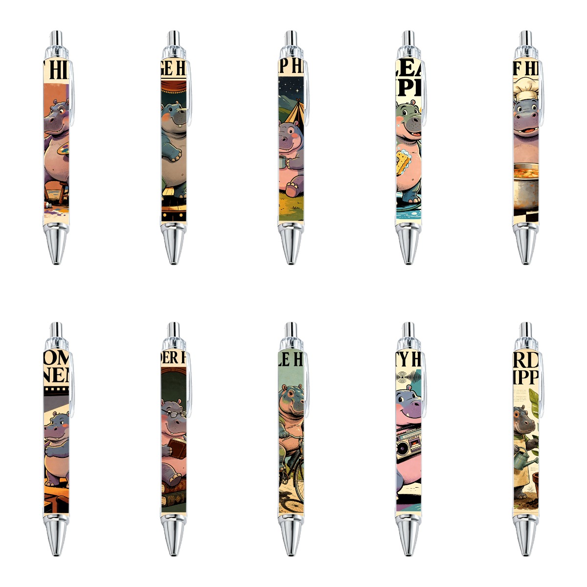 Hippo Art Pens - 10-Pack