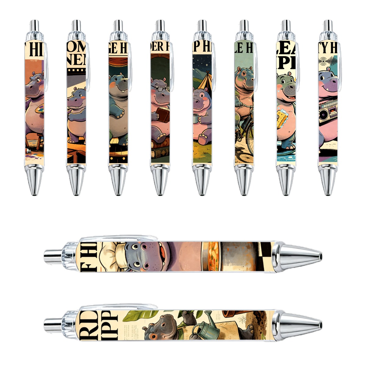 Hippo Art Pens - 10-Pack