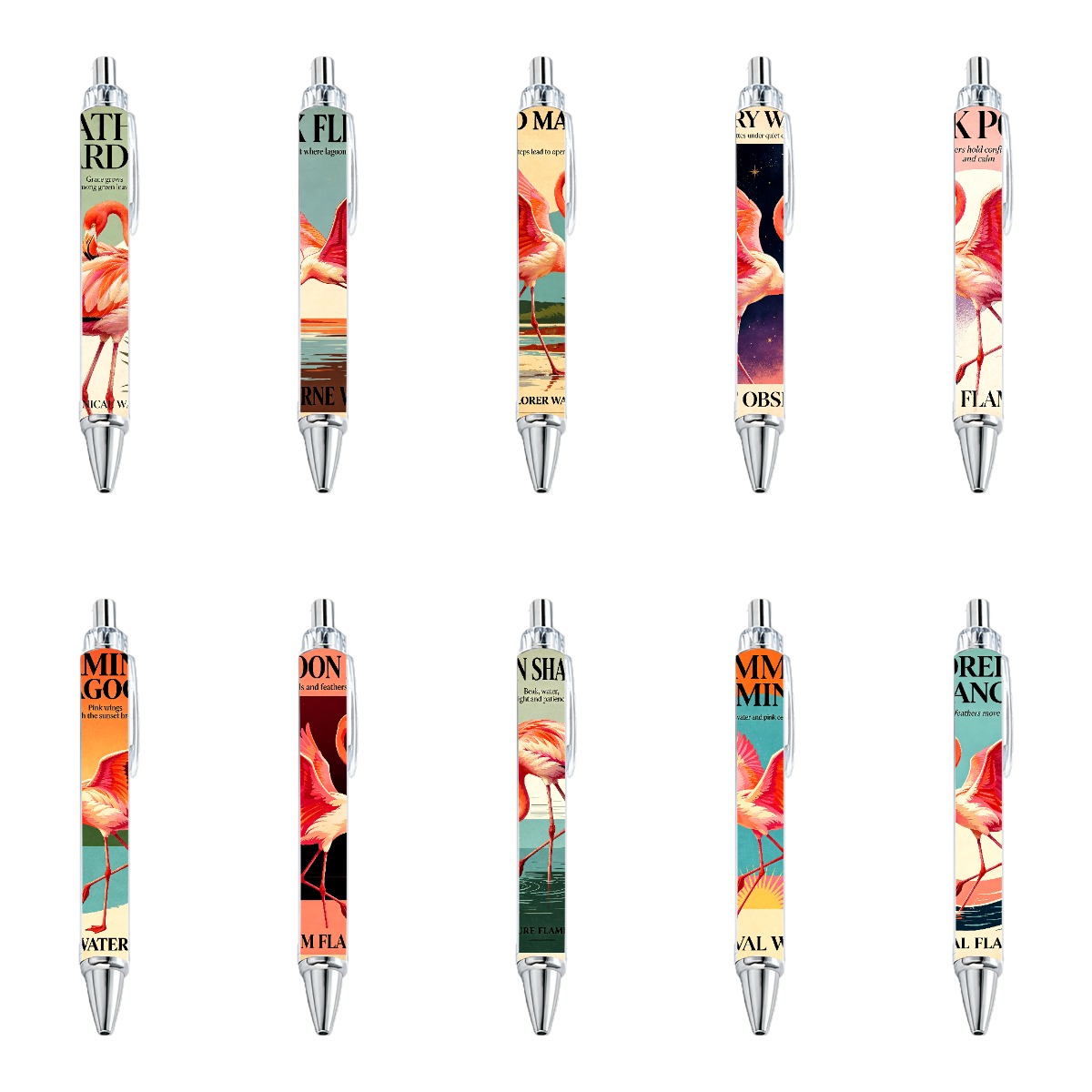 Flamingo Art Pens - 10-Pack