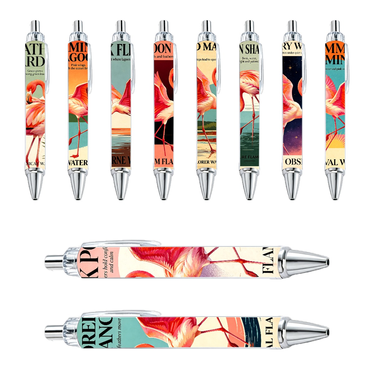 Flamingo Art Pens - 10-Pack