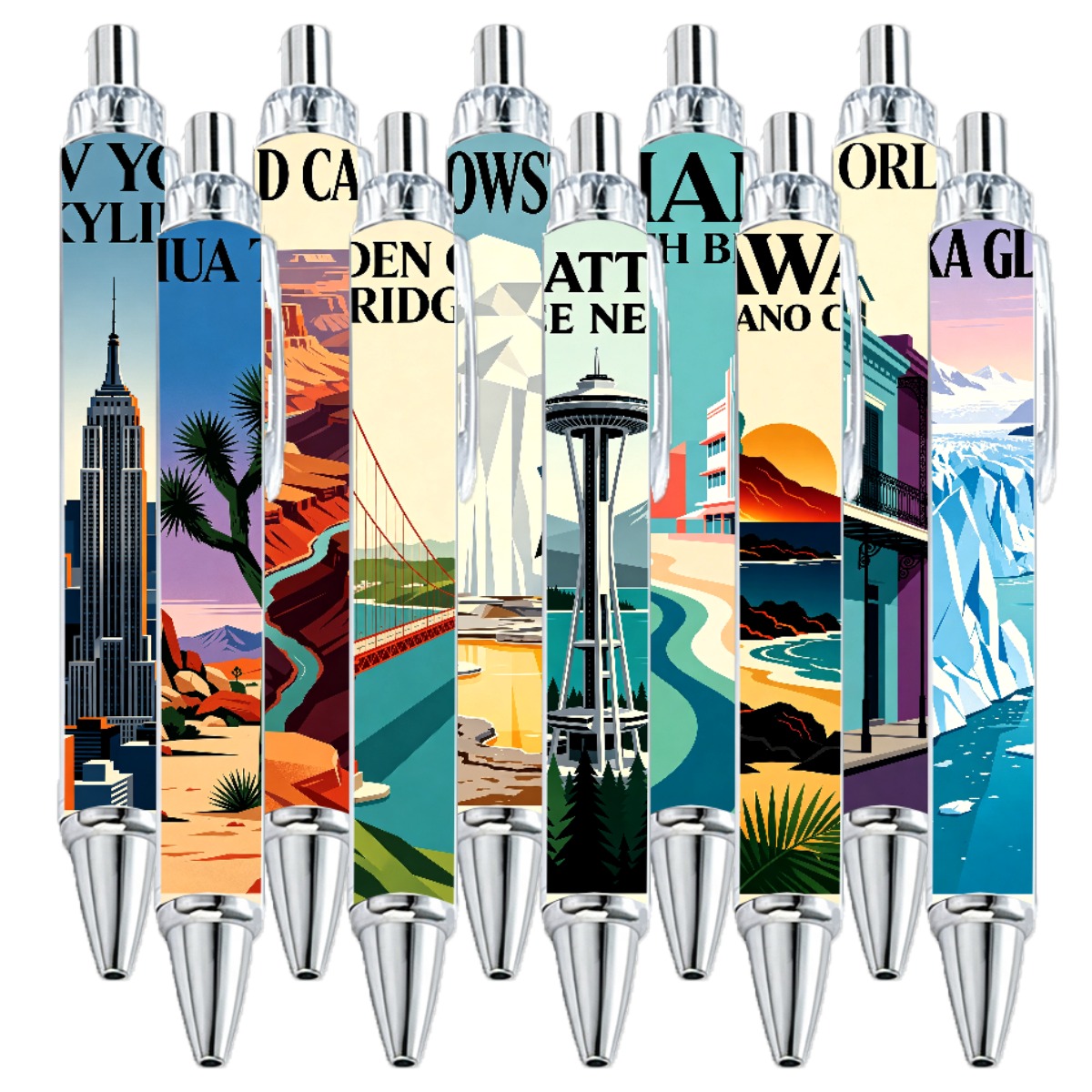 Usa Landmark Retractable Gel Pens