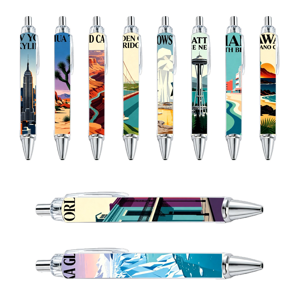 Usa Landmark Retractable Gel Pens