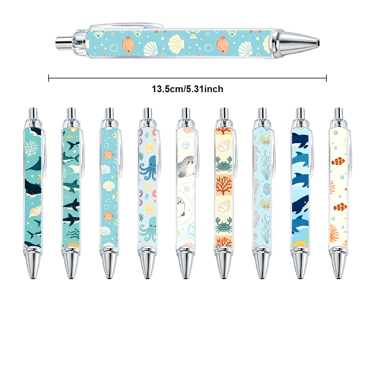 Ocean Life Retractable Gel Pens - 10-Pack