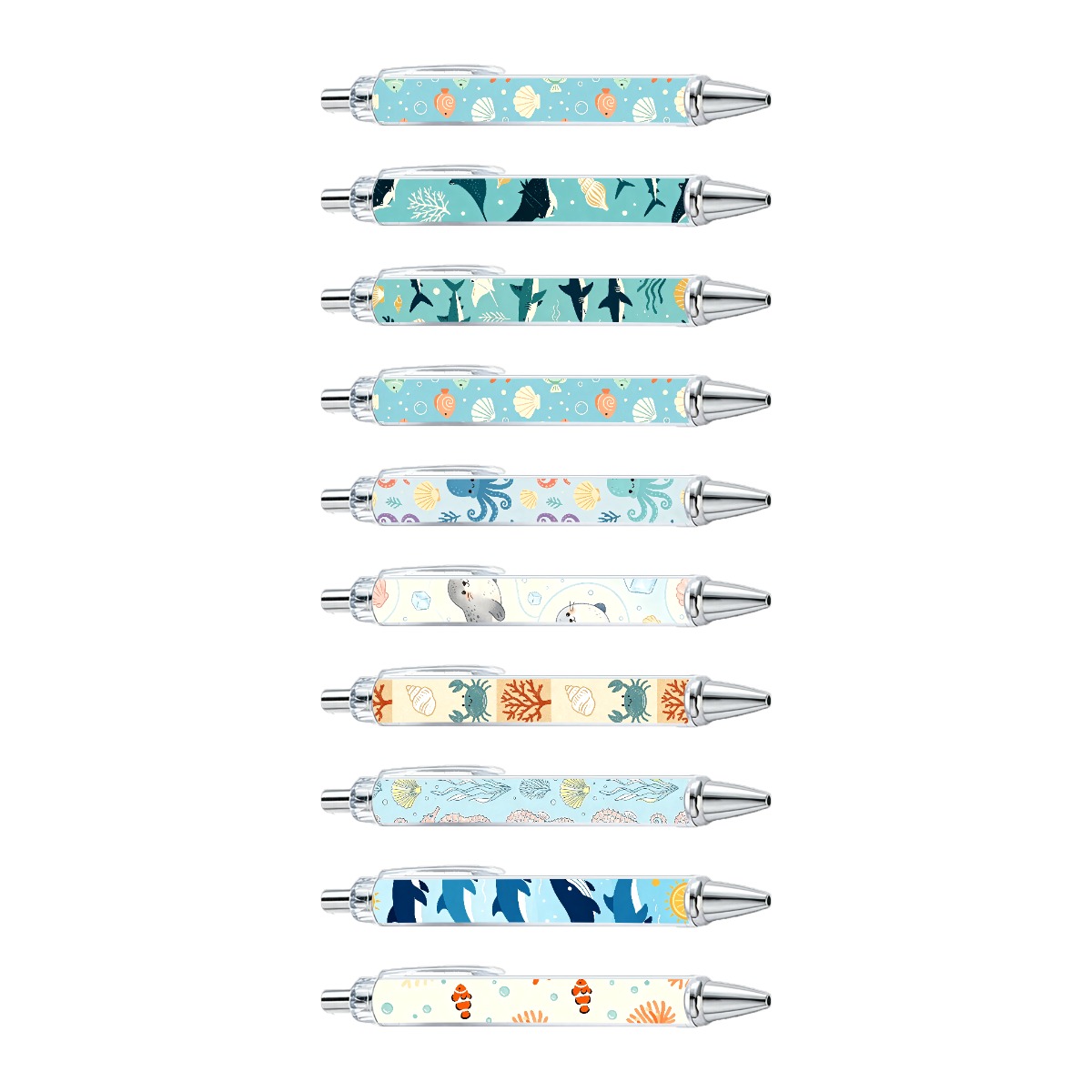 Ocean Life Retractable Gel Pens - 10-Pack